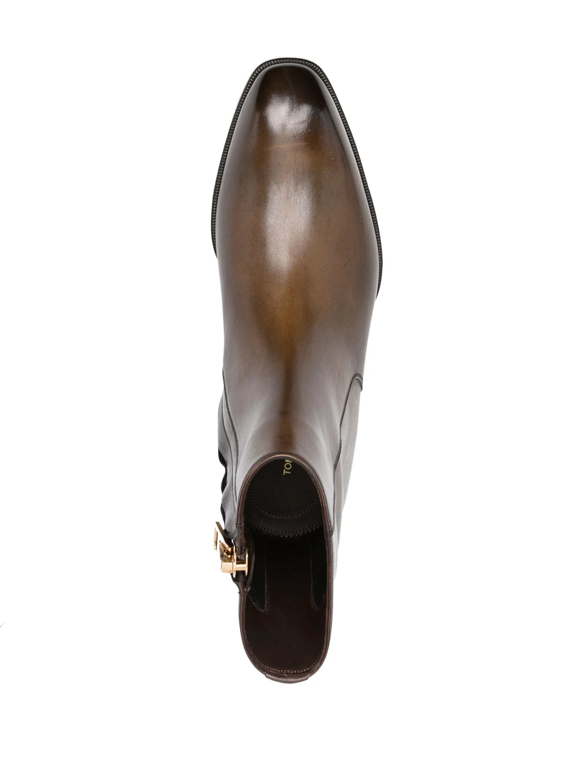 polished leather ankle boots