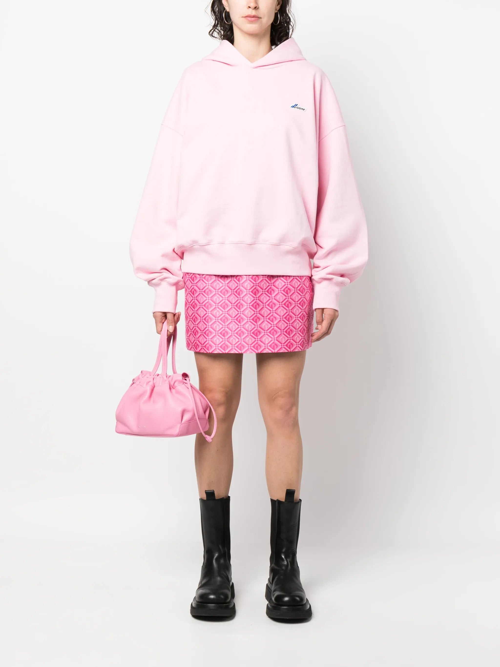 logo-patch cotton hoodie