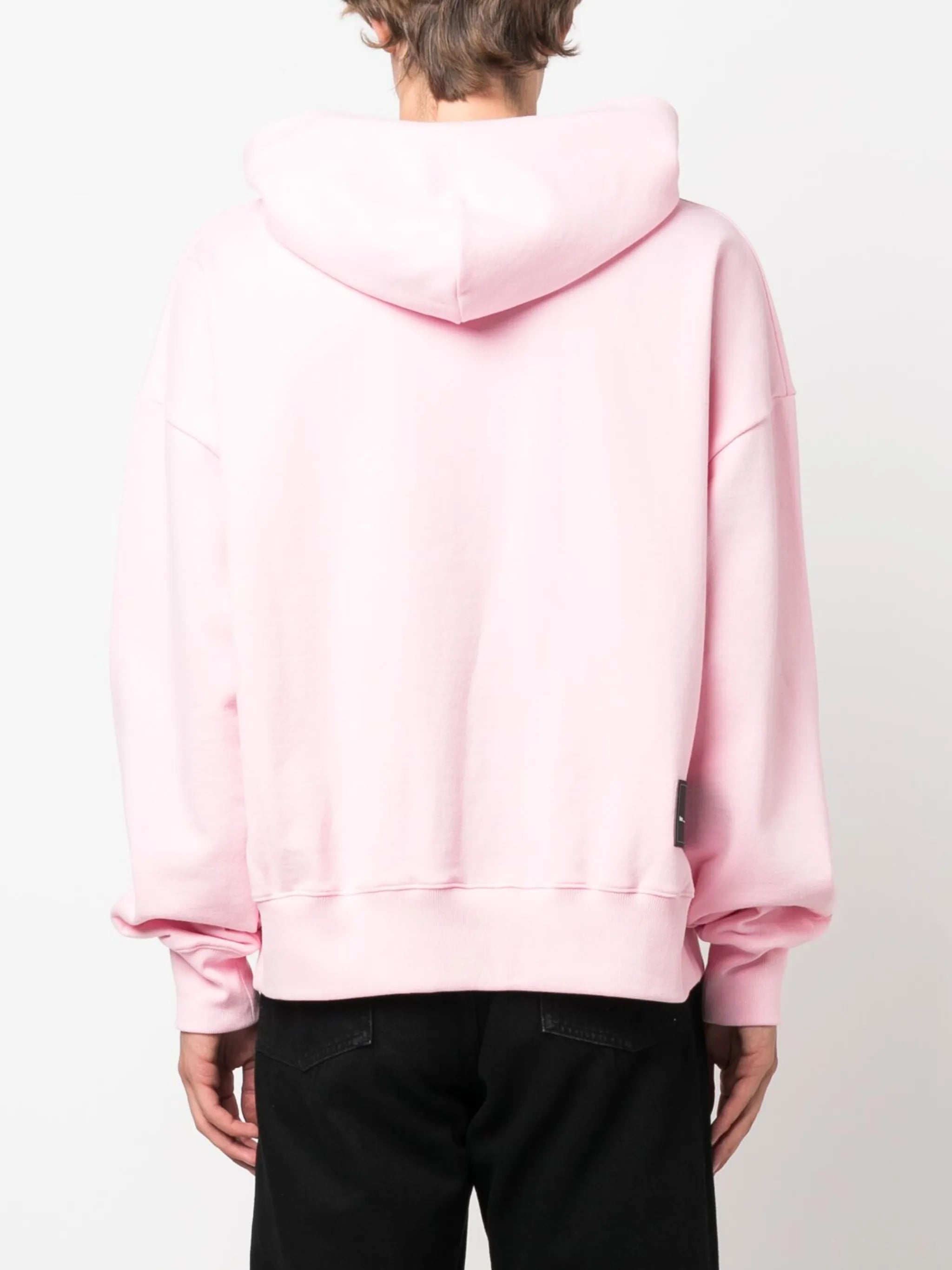 logo-patch cotton hoodie