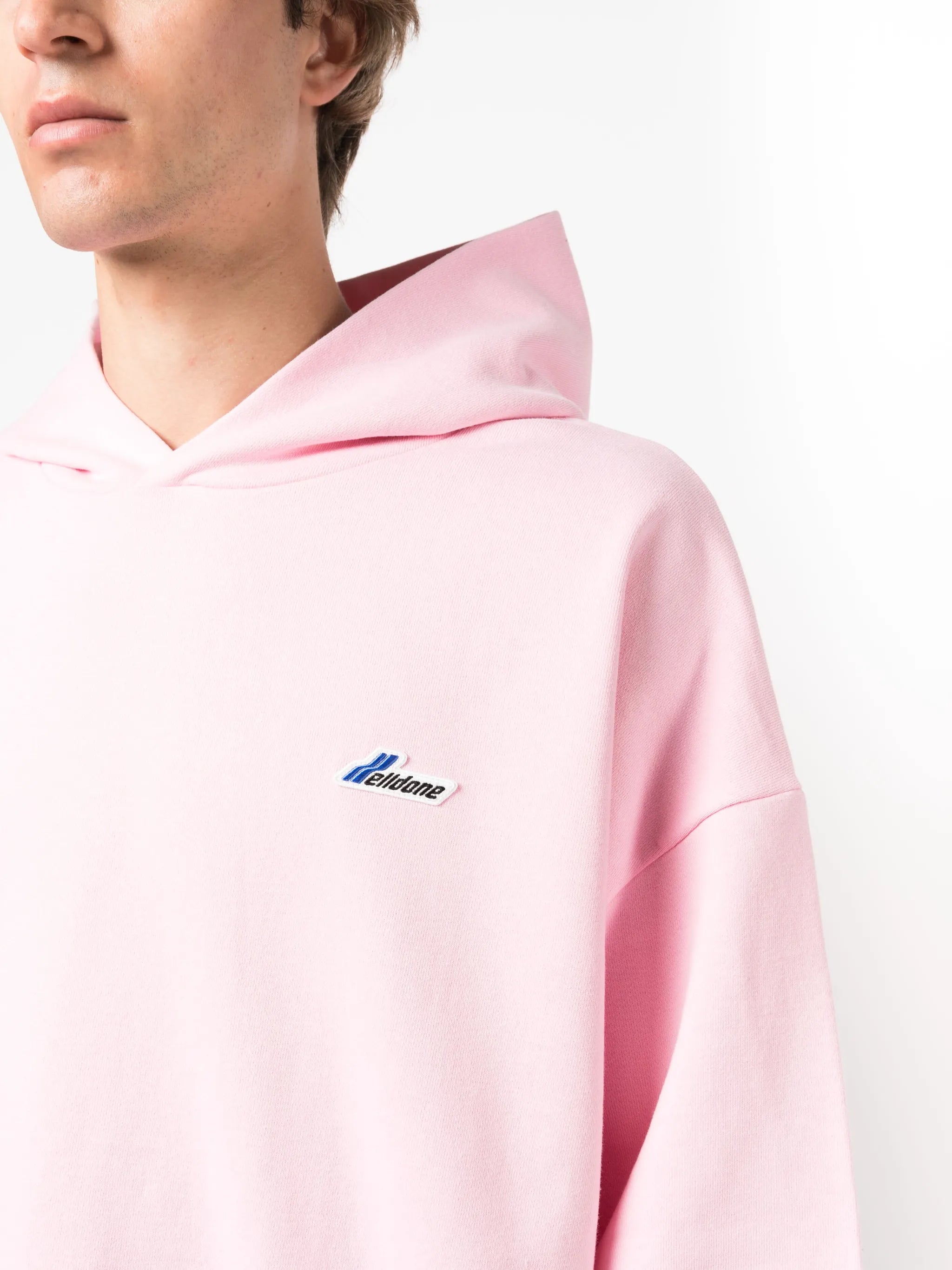 logo-patch cotton hoodie