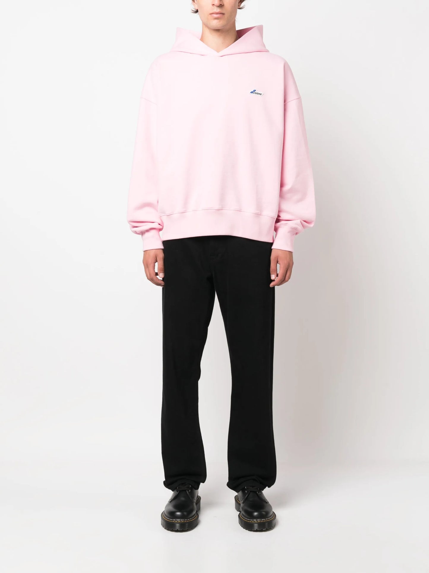 logo-patch cotton hoodie