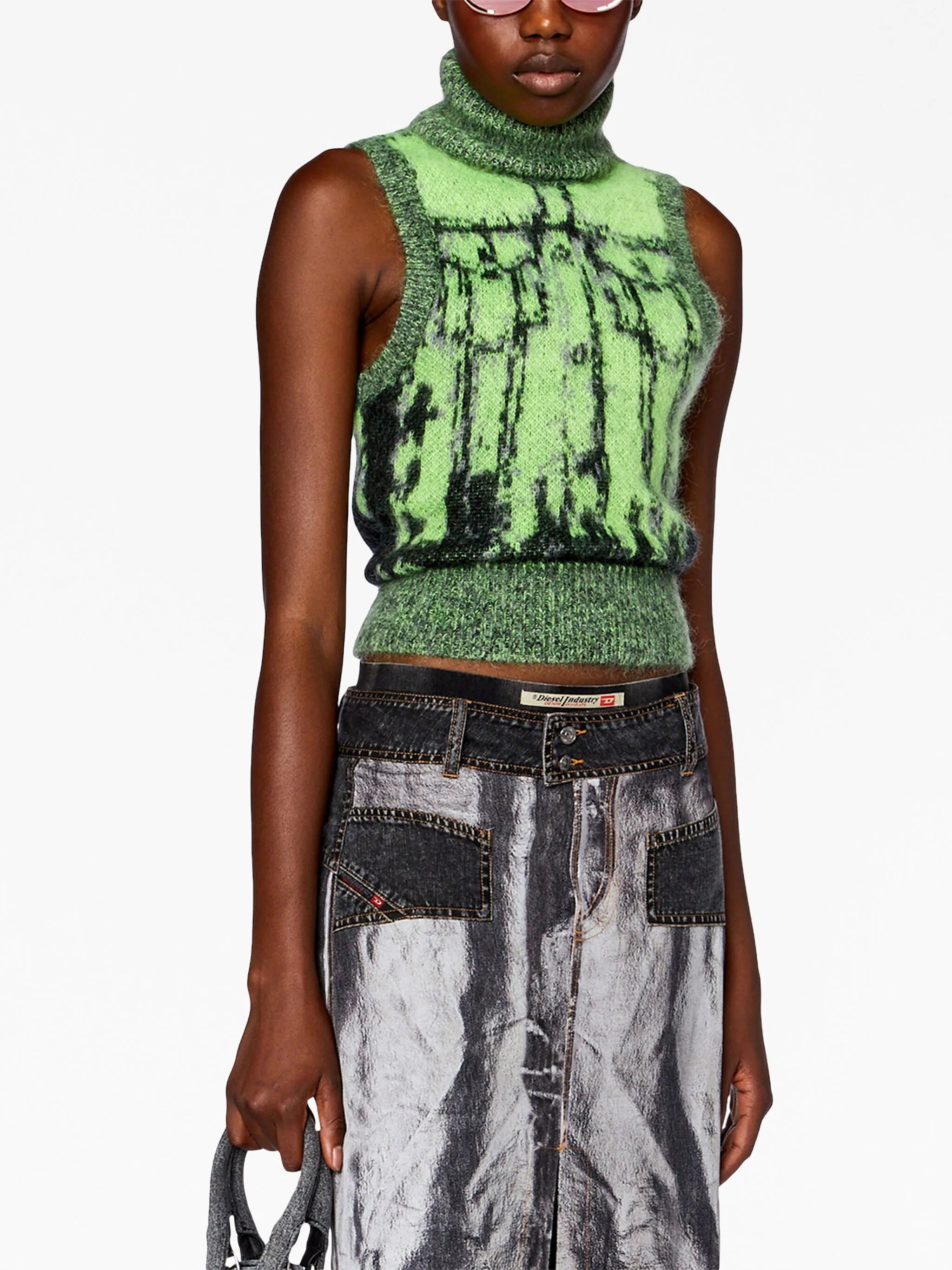 M-Sifnos patterned intarsia-knit vest
