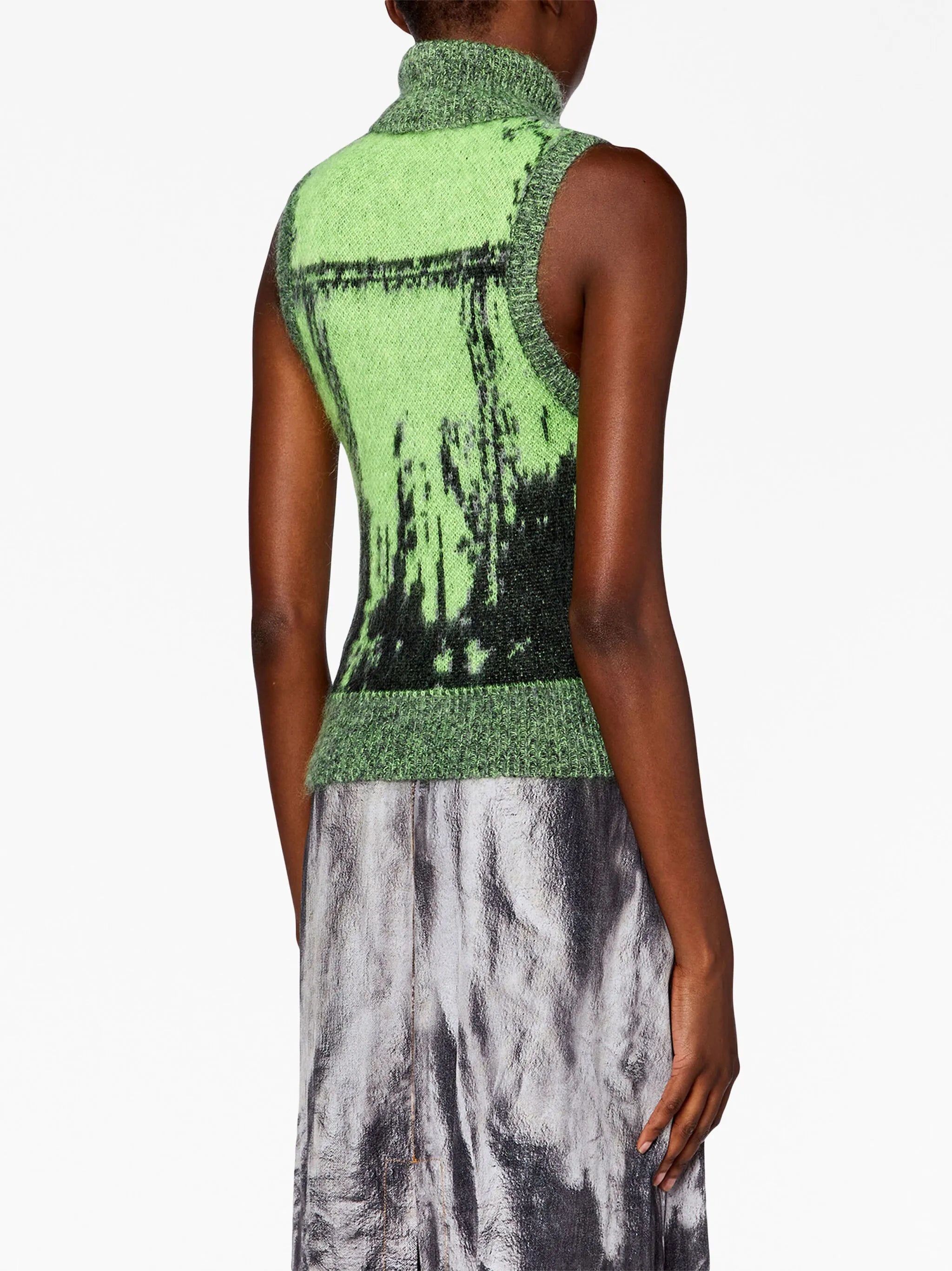 M-Sifnos patterned intarsia-knit vest