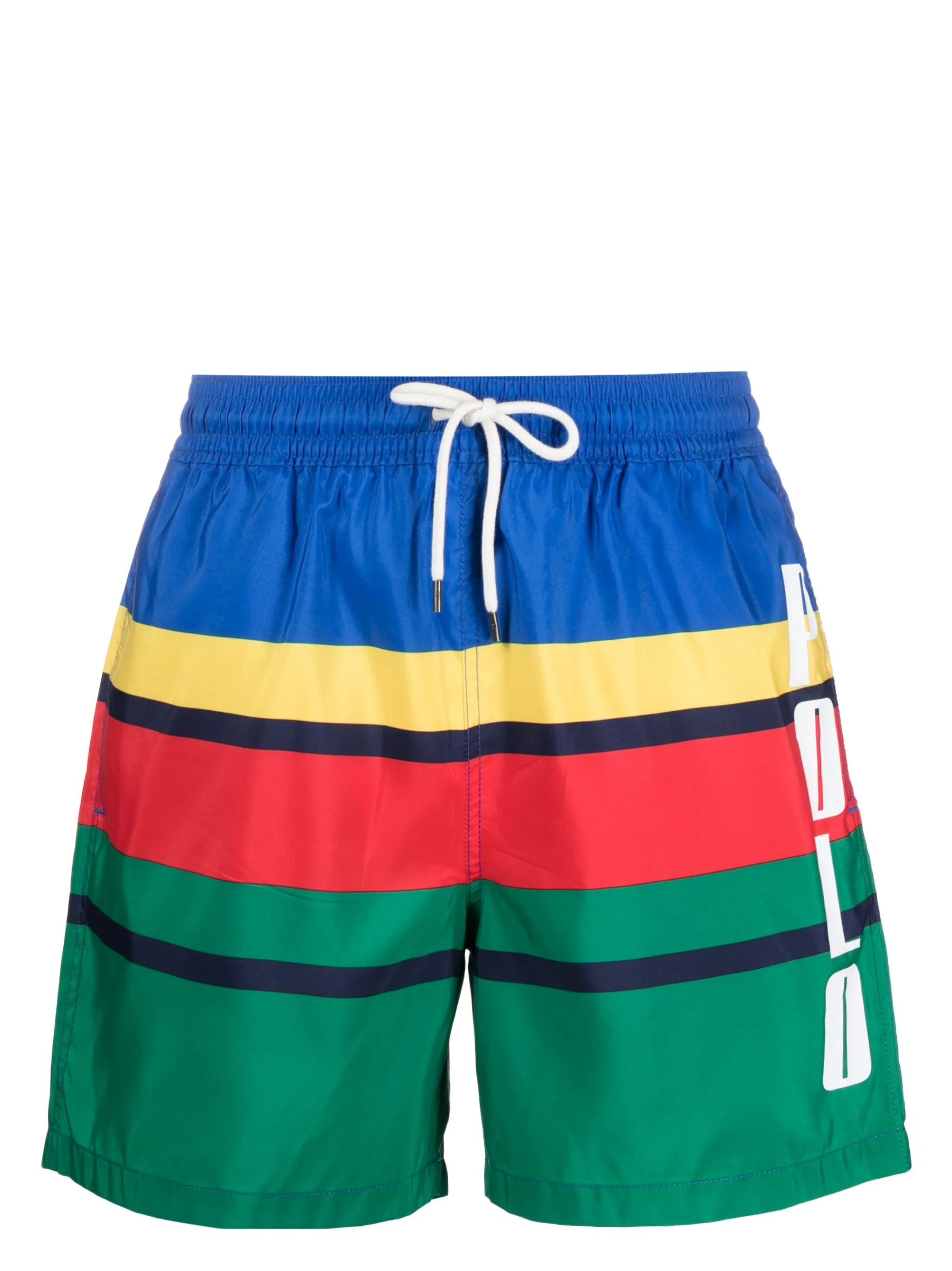logo-print striped swim shorts