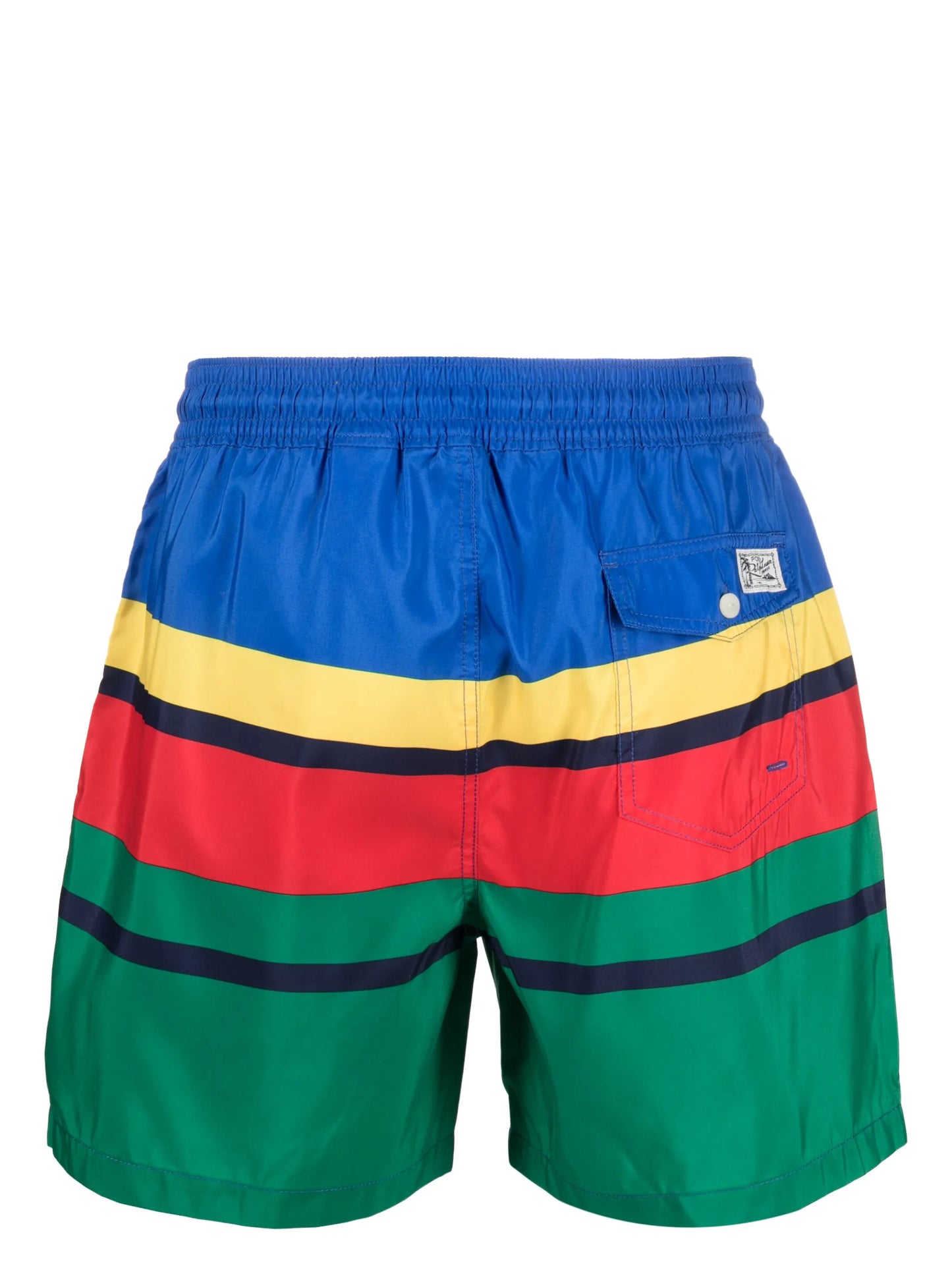 logo-print striped swim shorts