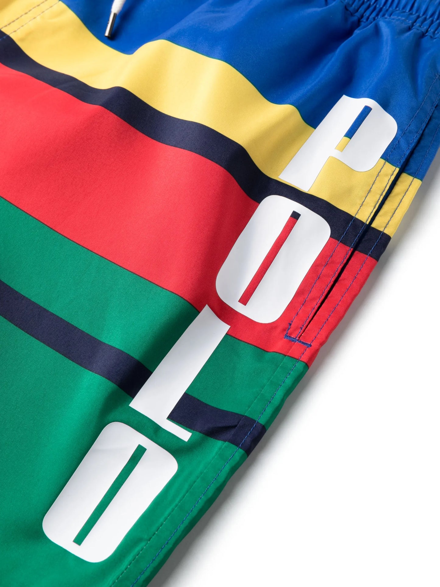 logo-print striped swim shorts