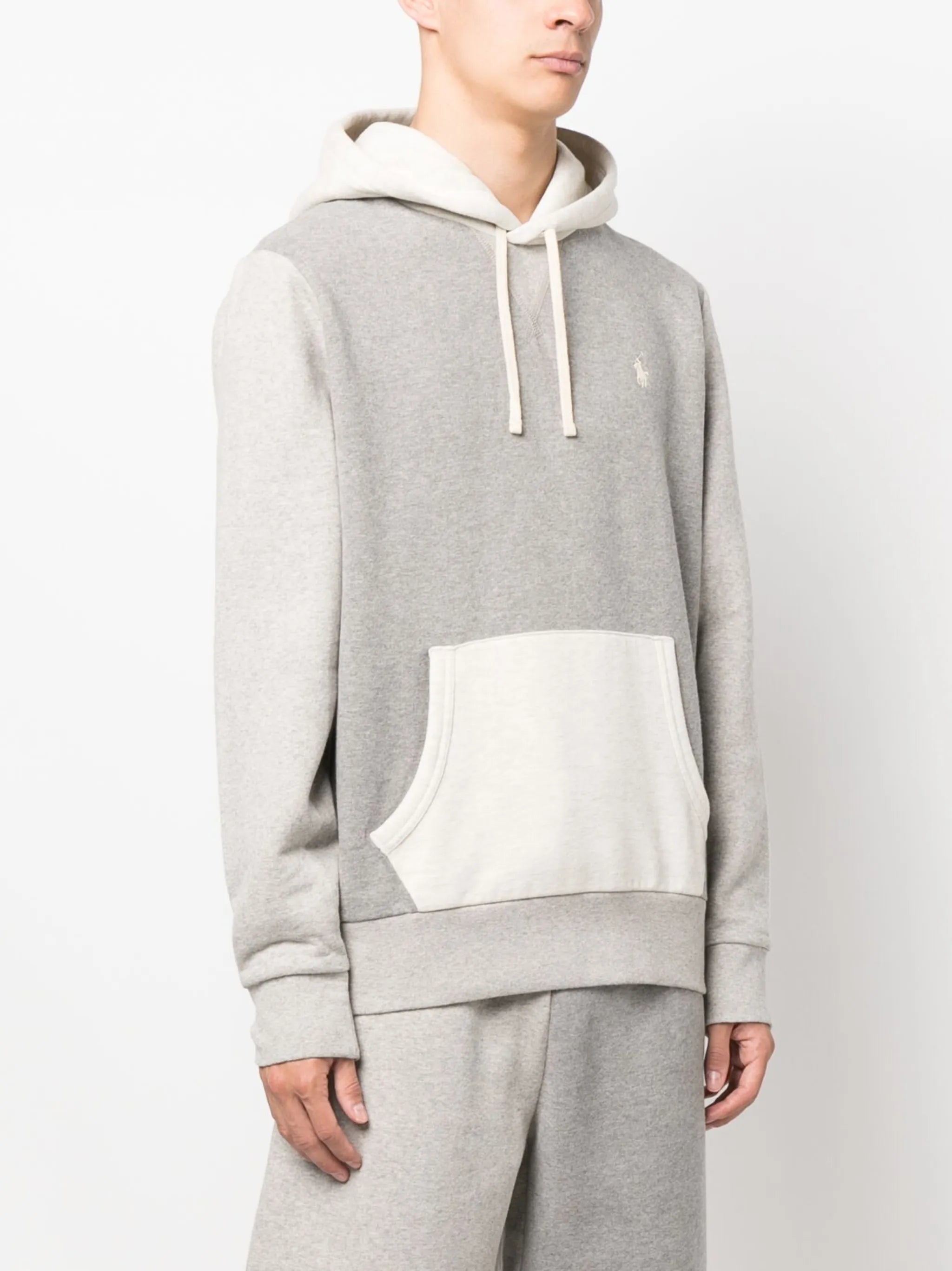 embroidered-pony cotton hoodie
