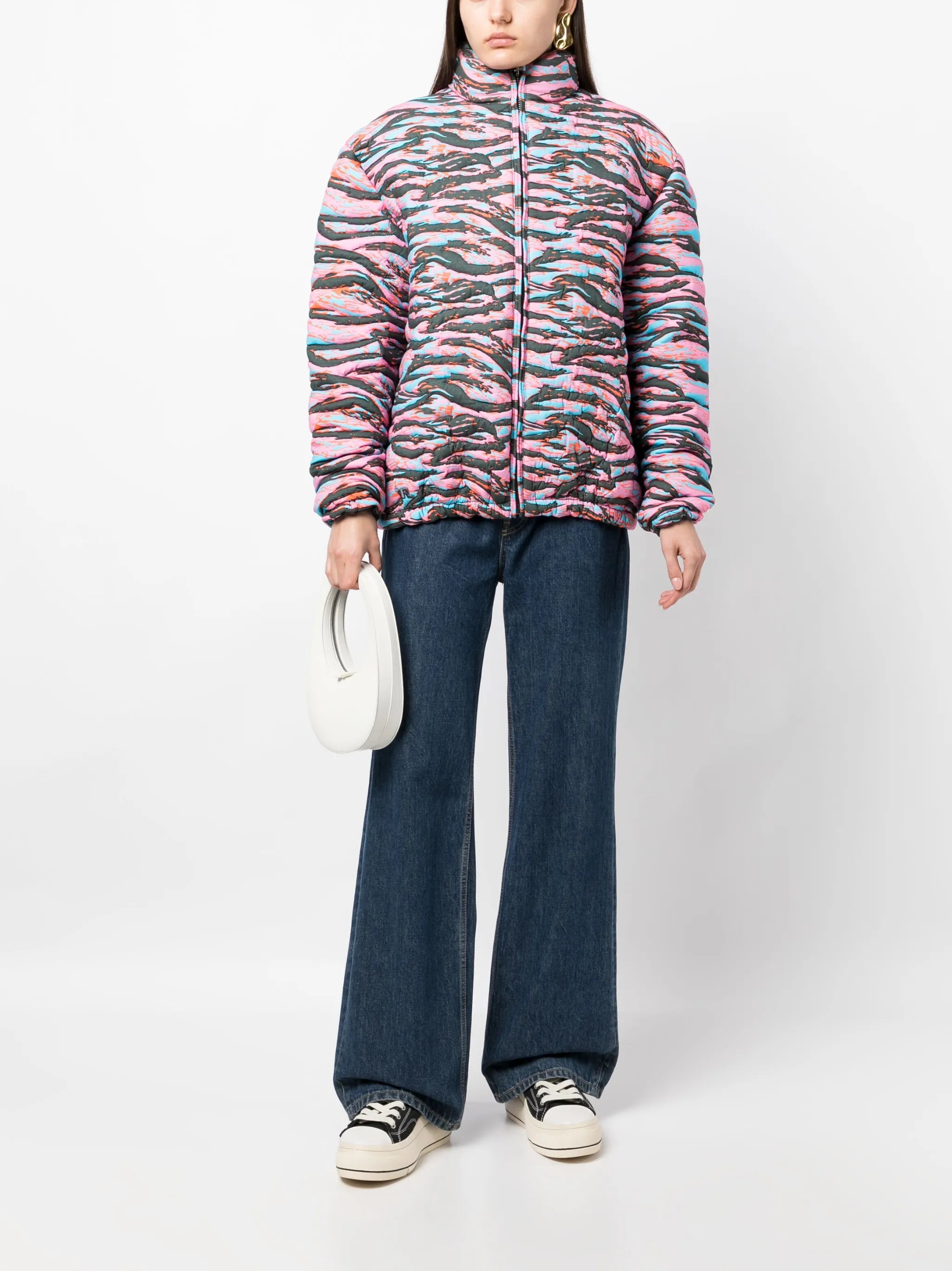 camouflage jacquard padded jacket
