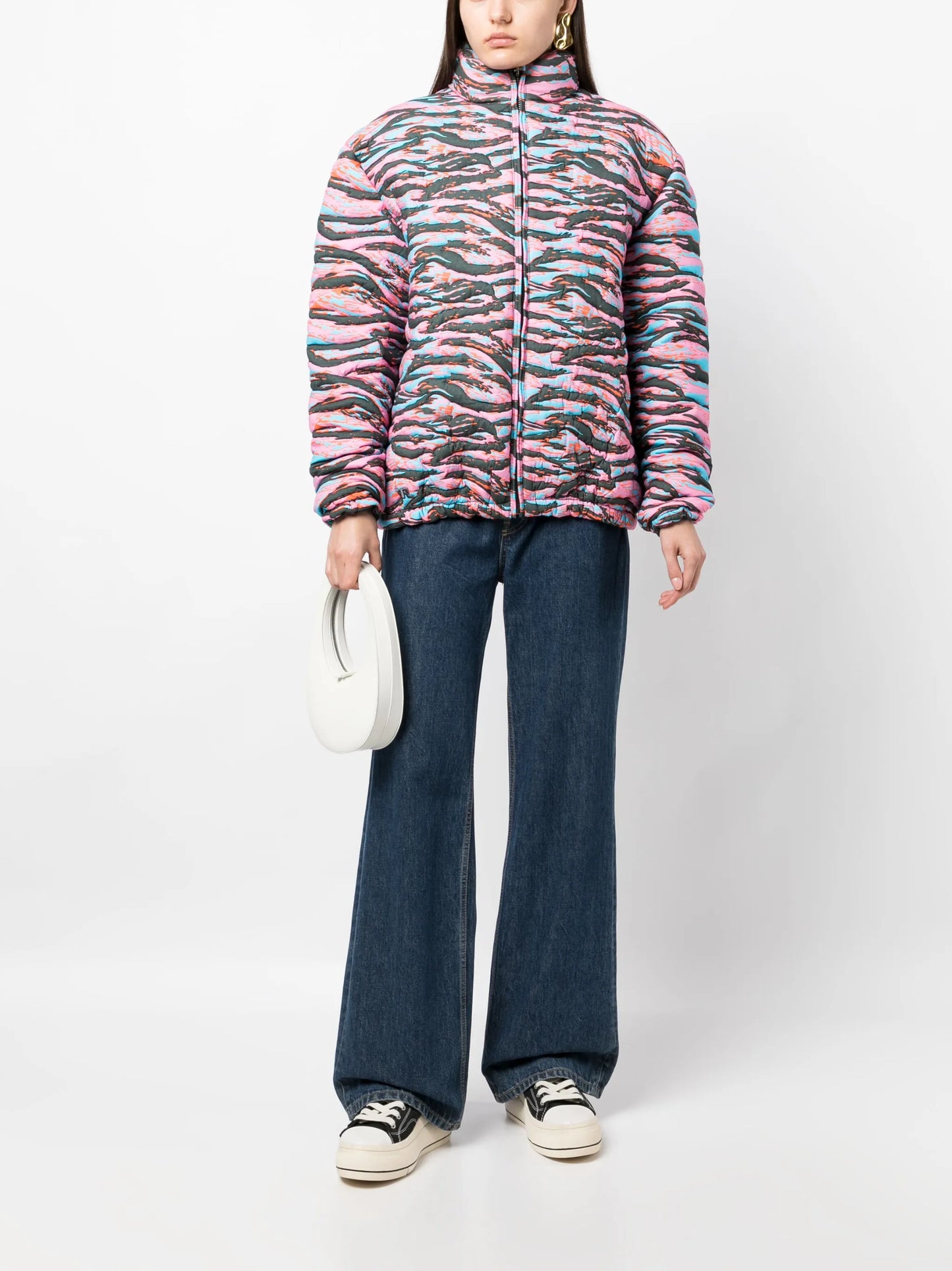 camouflage jacquard padded jacket