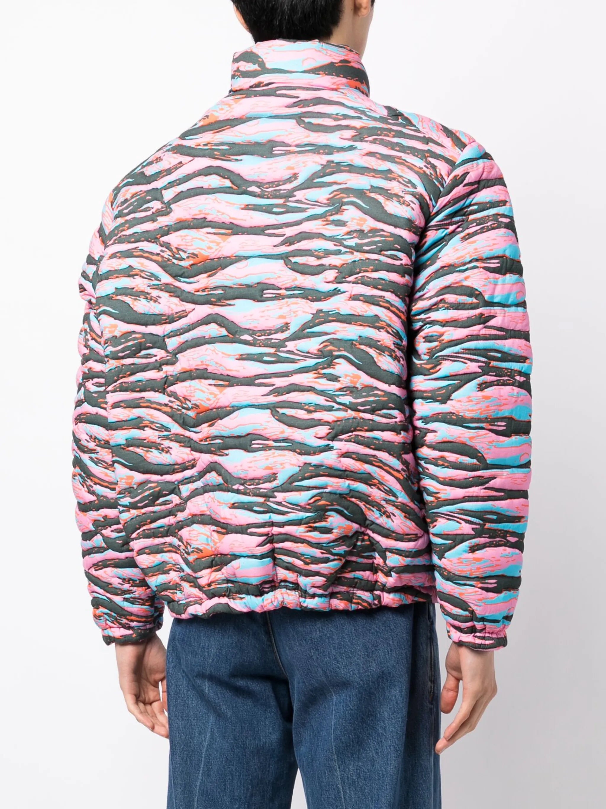 camouflage jacquard padded jacket