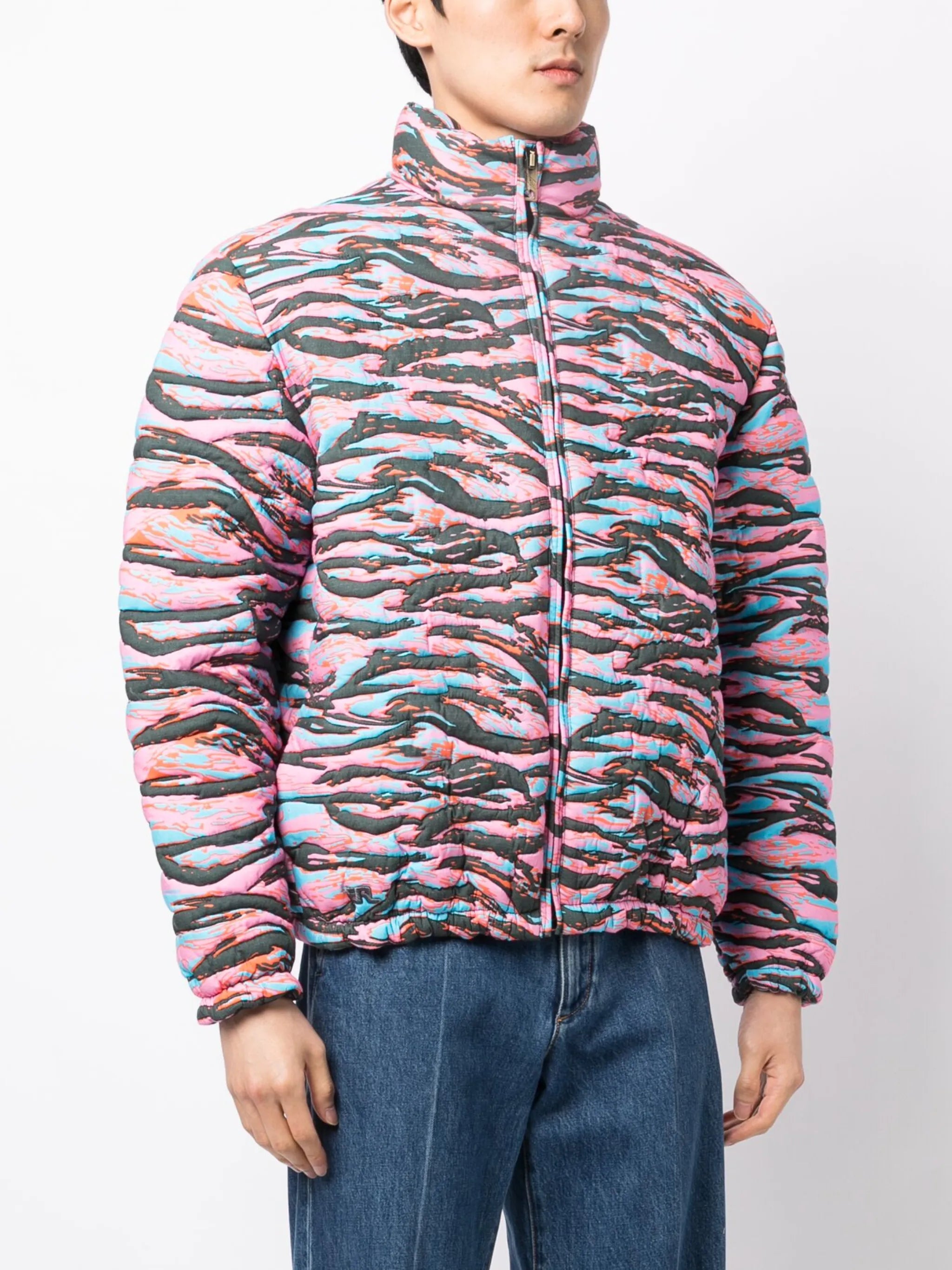camouflage jacquard padded jacket