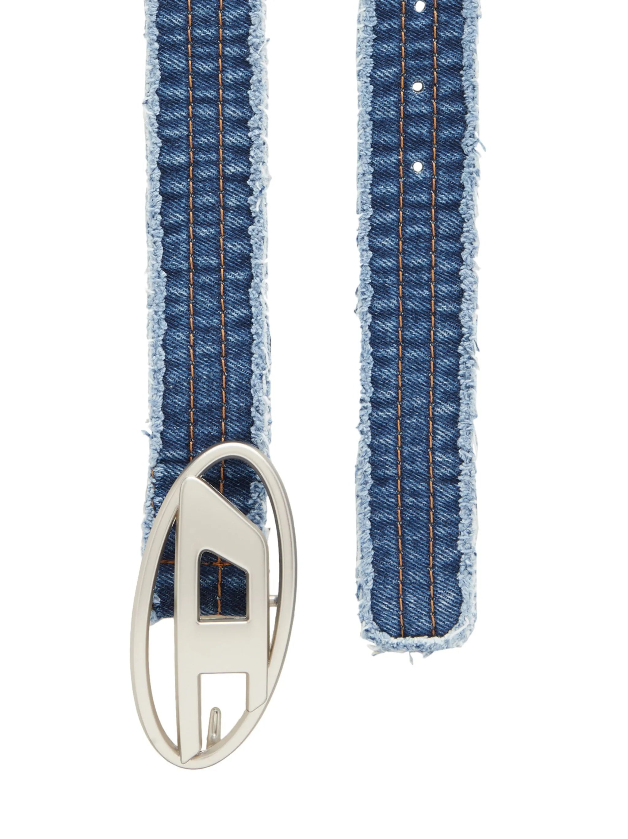 1DR logo-buckle denim belt