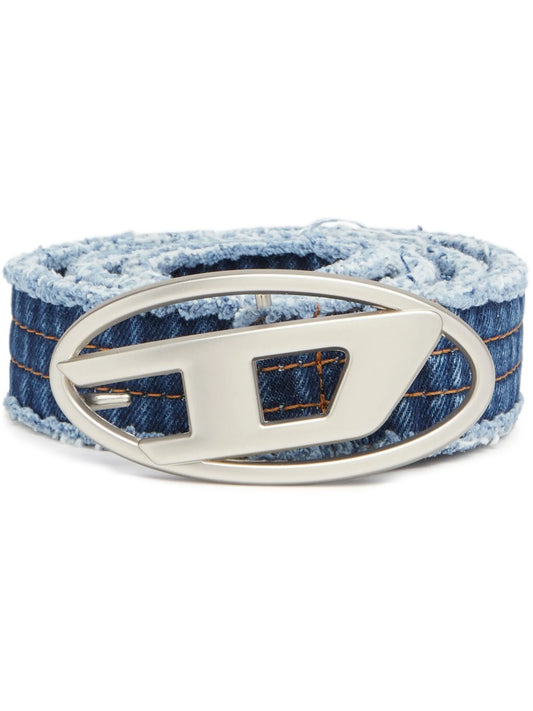 1DR logo-buckle denim belt