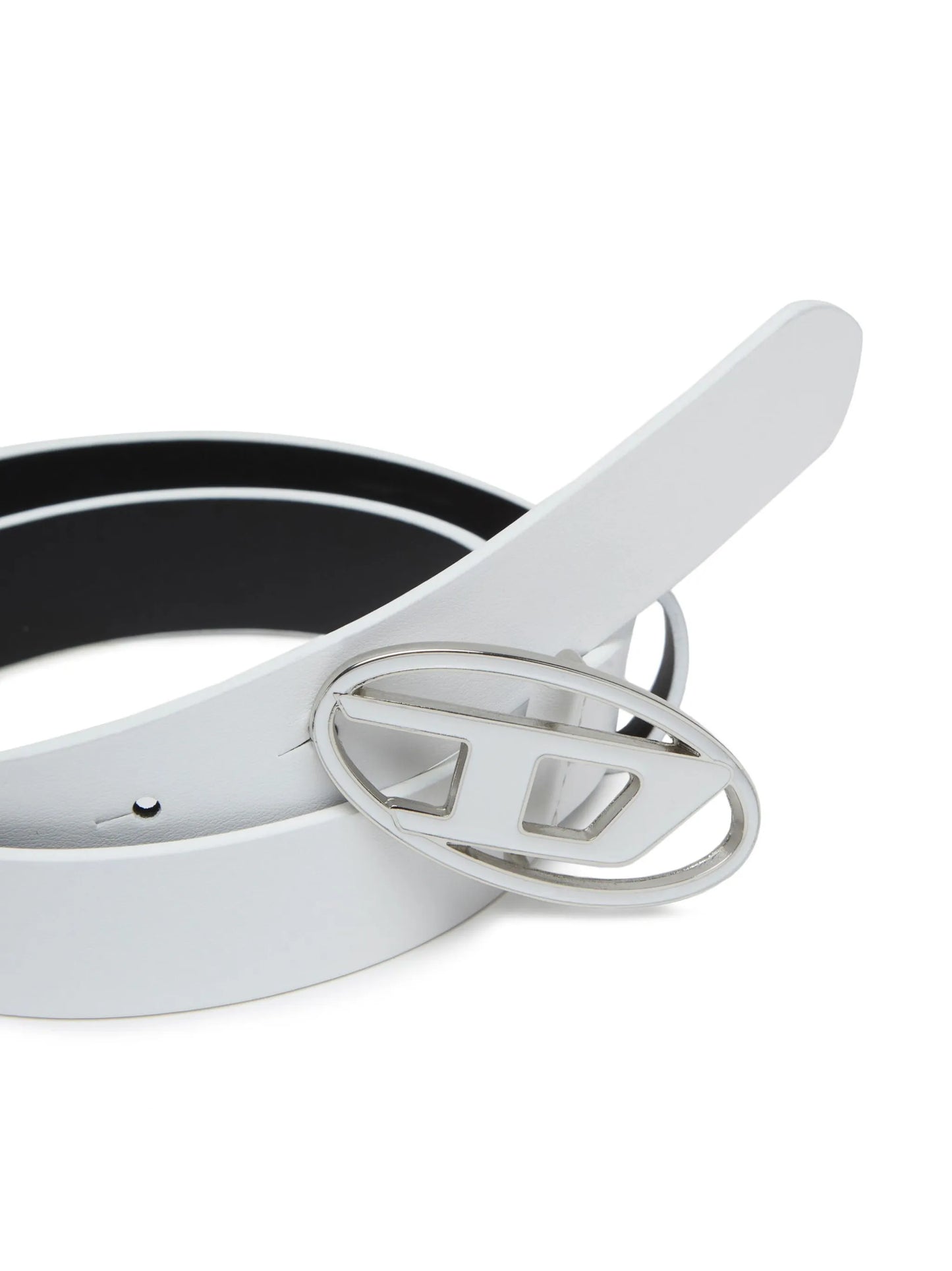 B-1DR logo-buckle leather belt