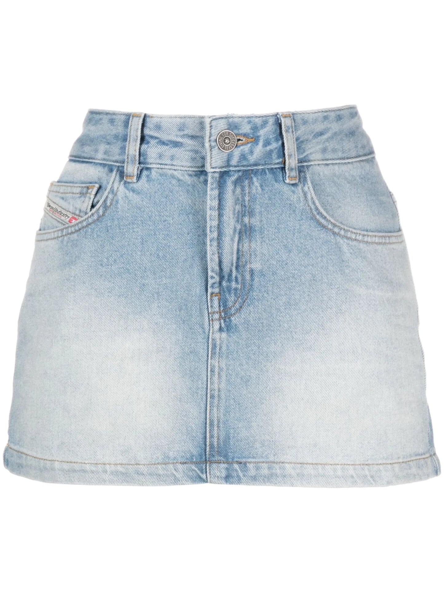 logo-patch denim miniskirt