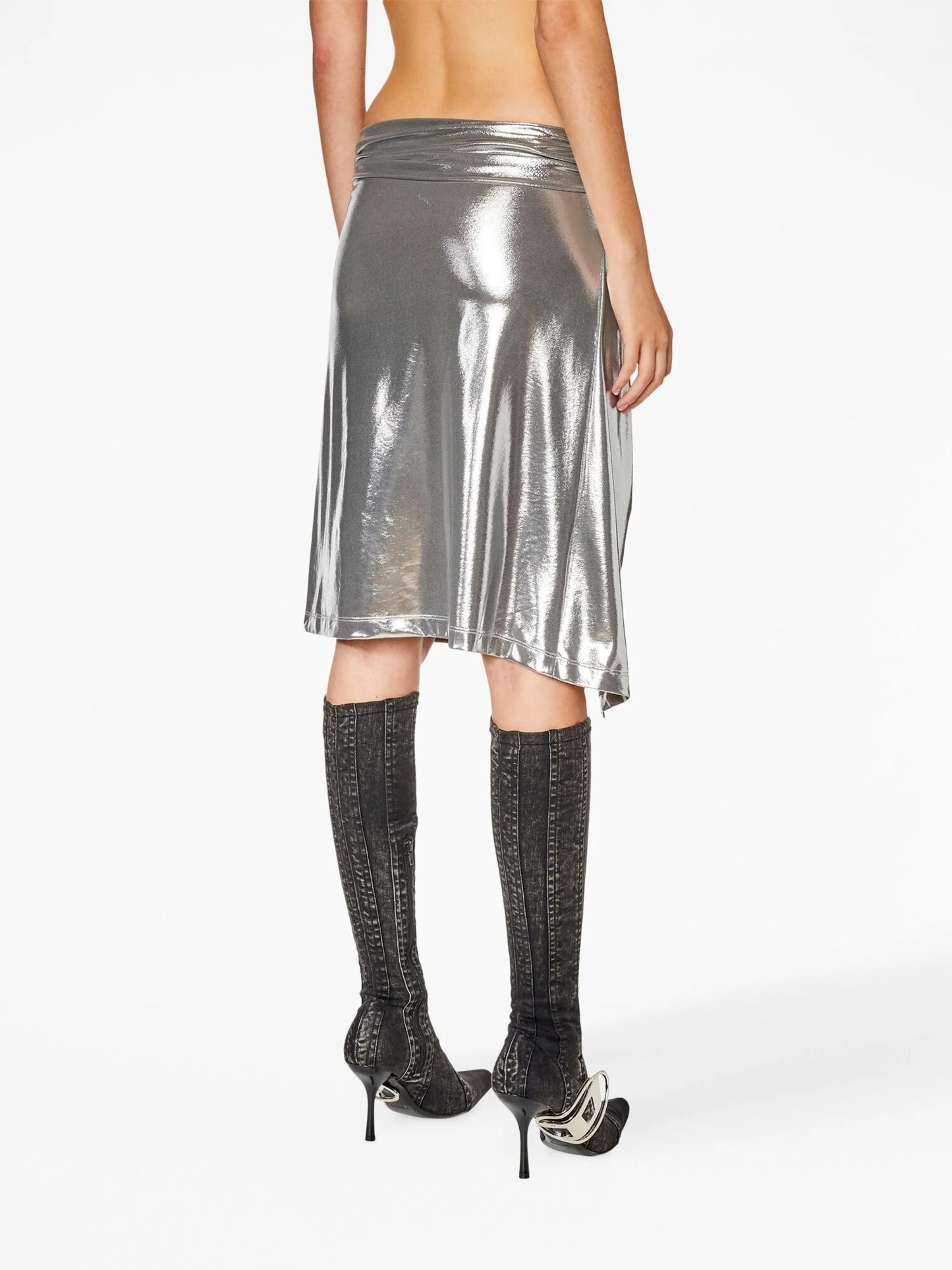 O-Melt asymmetric draped skirt