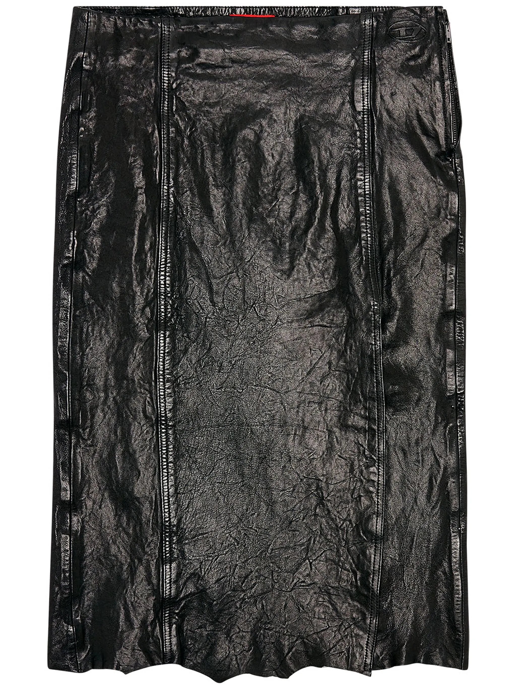 L-Rupa leather midi skirt