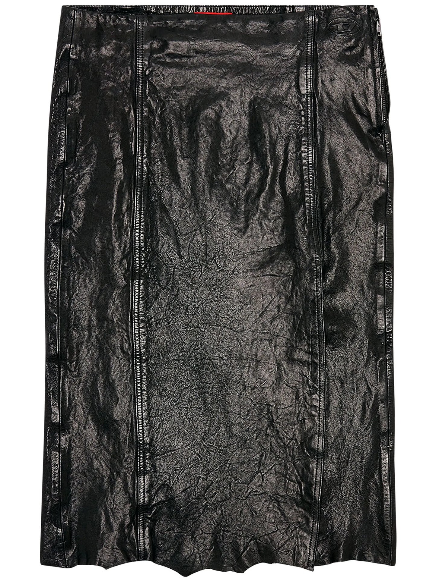 L-Rupa leather midi skirt