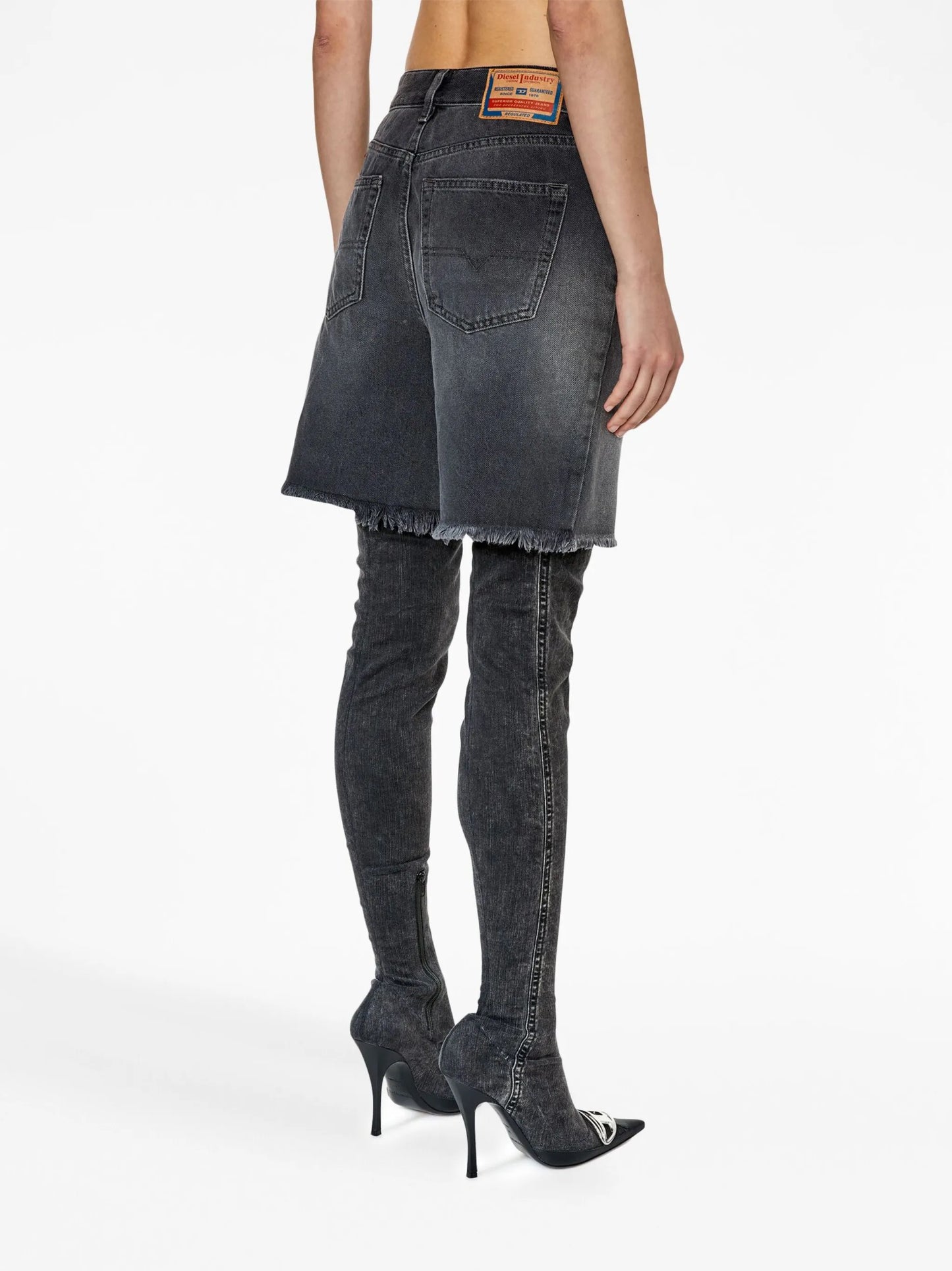 De-Amy frayed-edge denim shorts