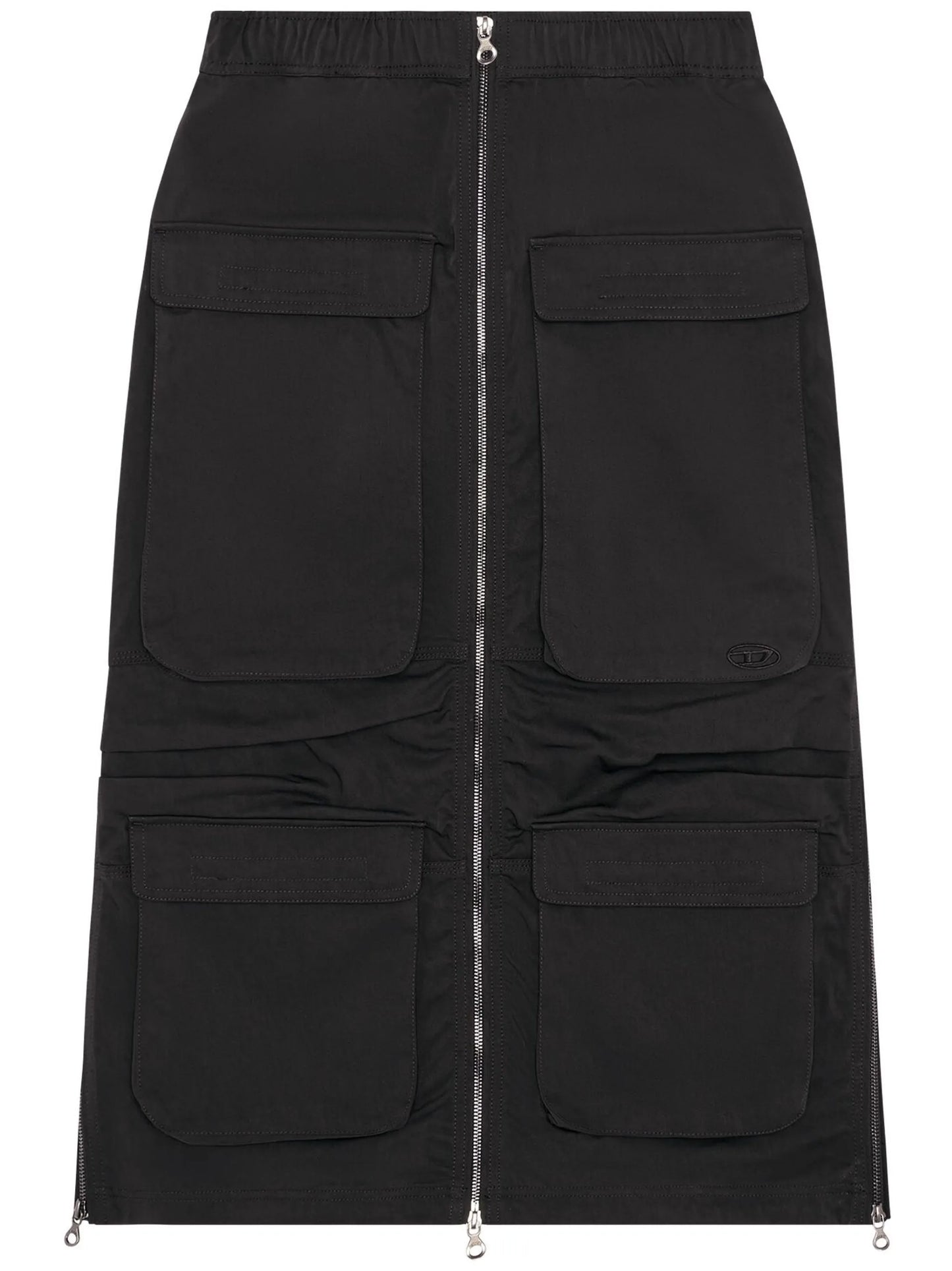 O-Mirt cargo-pocket elasticated midi skirt
