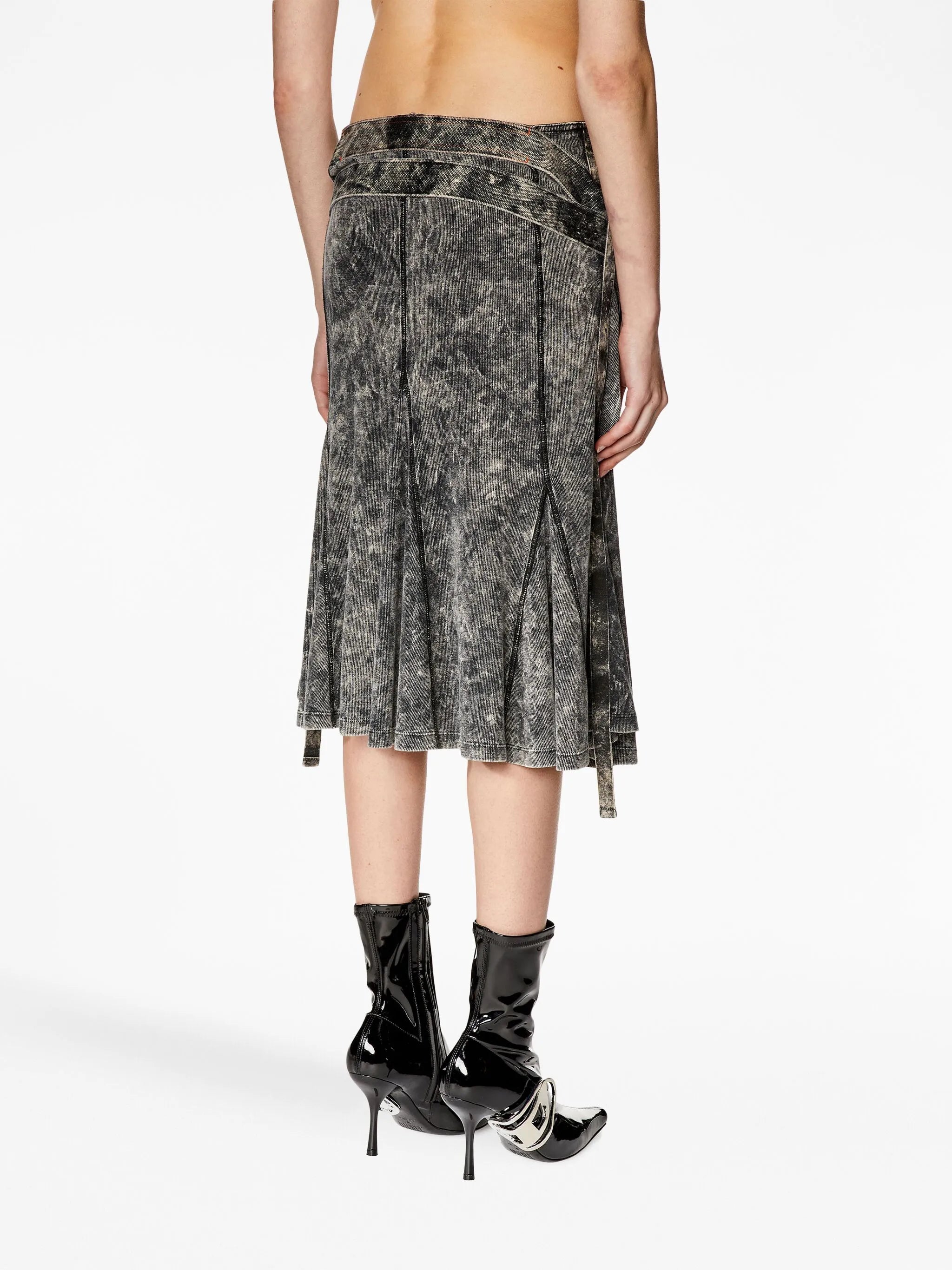 O-Venus double-belt pleated skirt