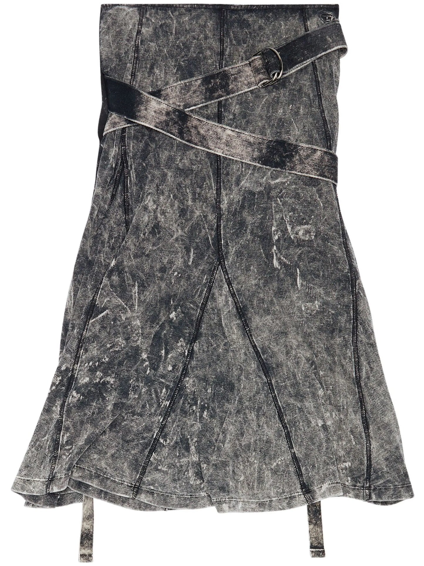 O-Venus double-belt pleated skirt