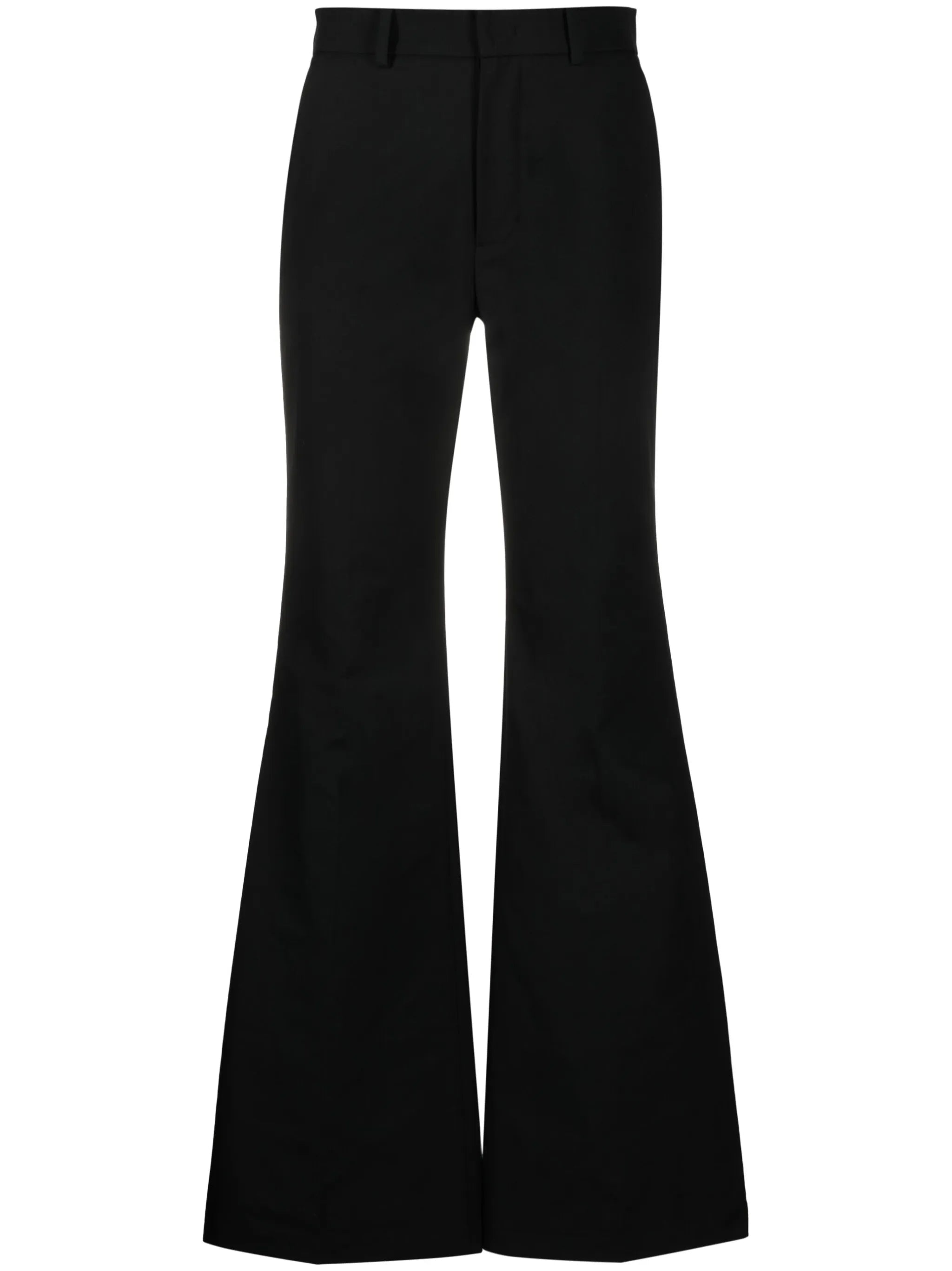 flared stretch-cotton trousers