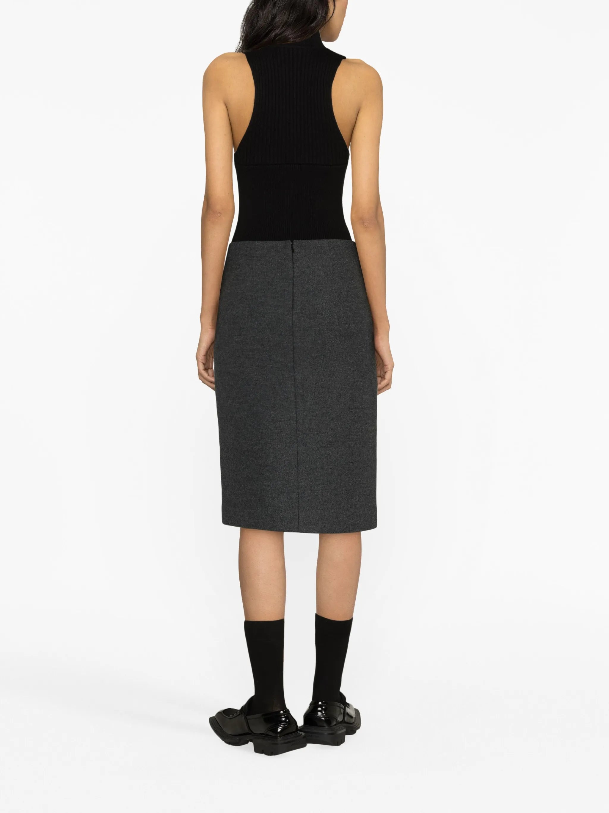 wool-blend pencil skirt