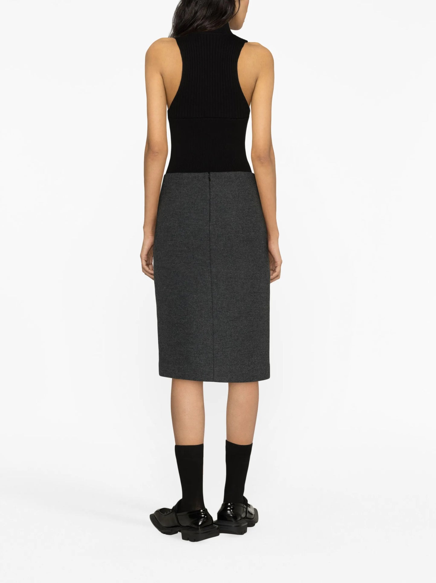 wool-blend pencil skirt