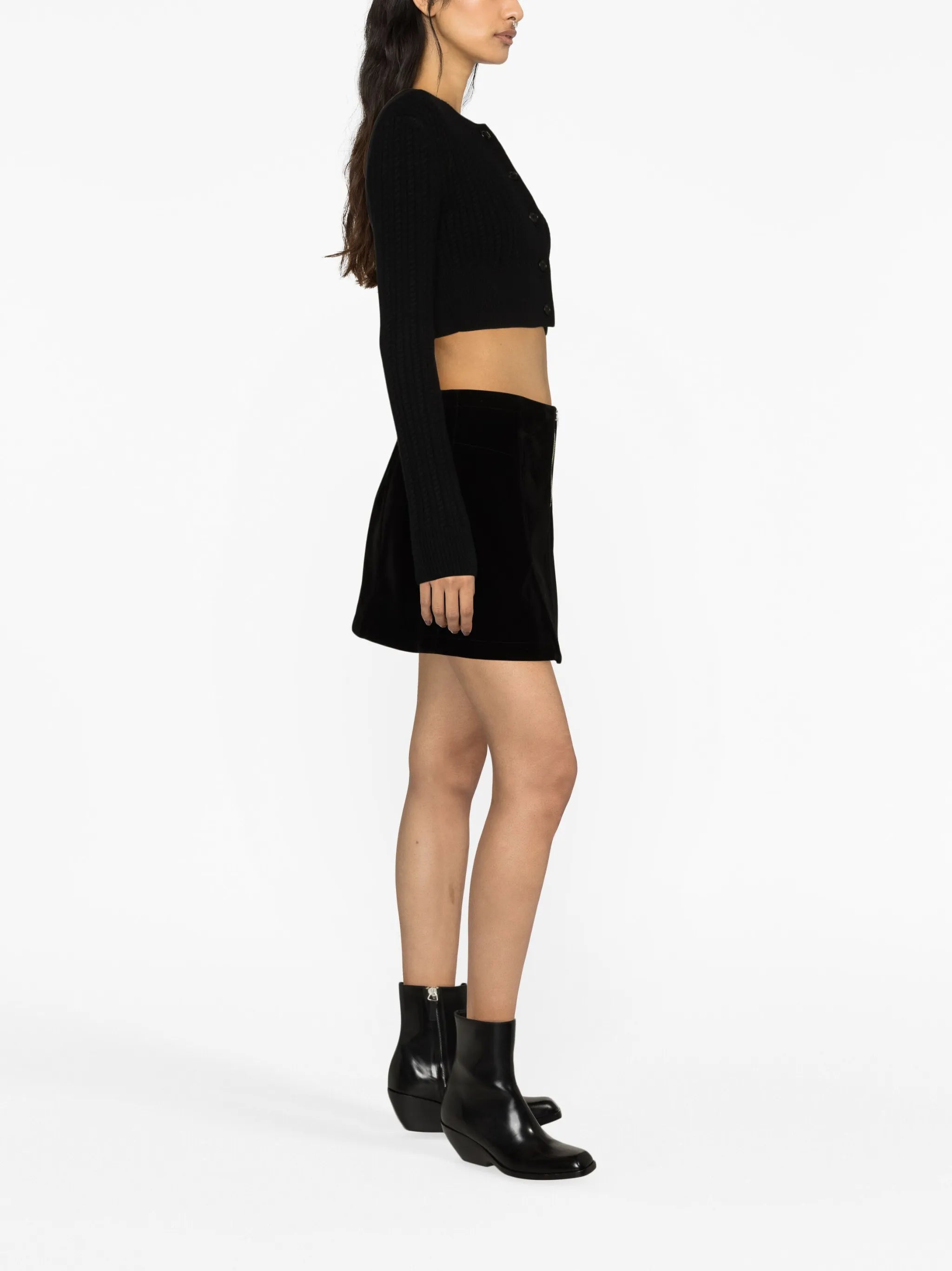 half-zip A-line skirt