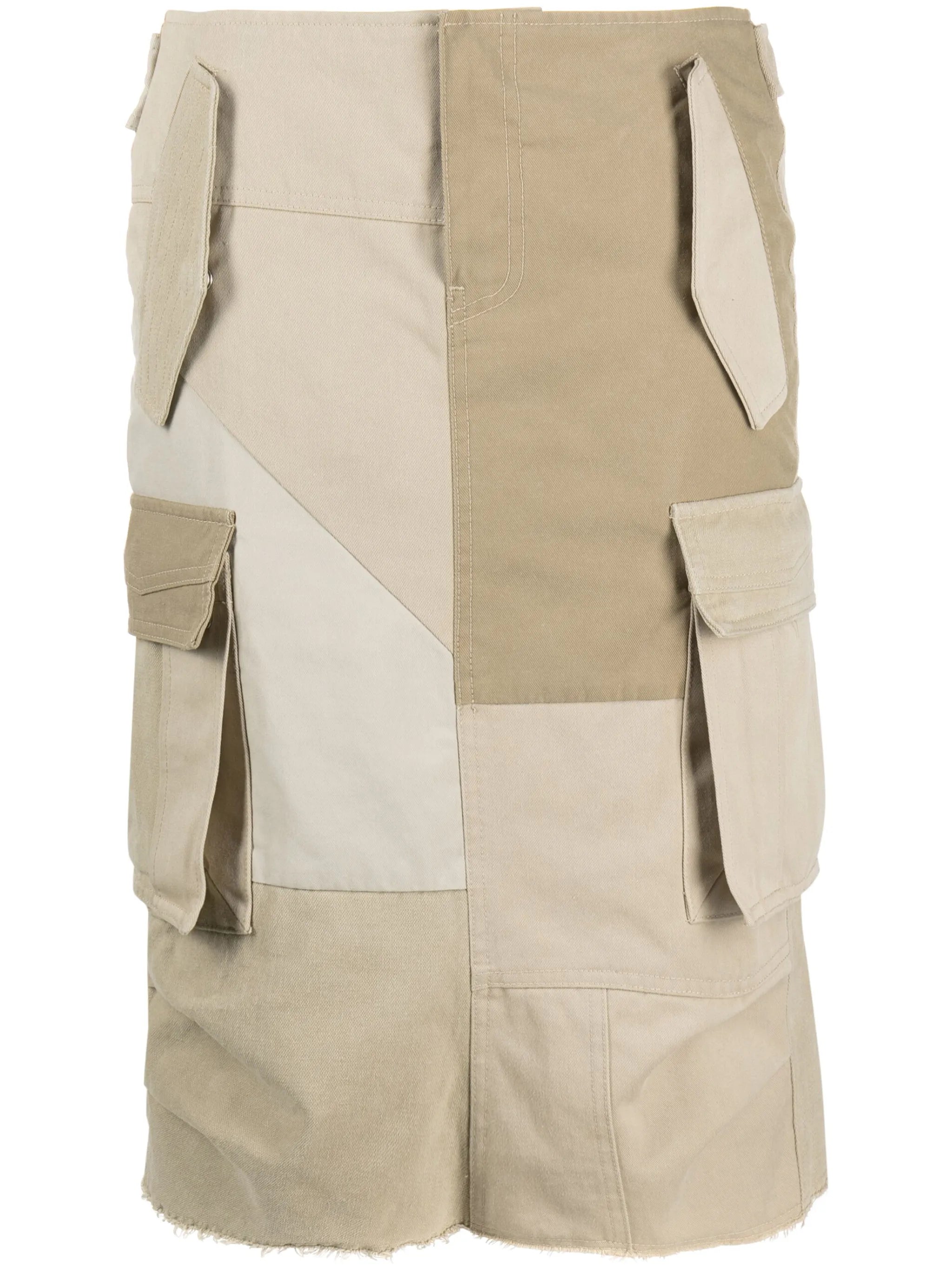 patchwork cargo skirt