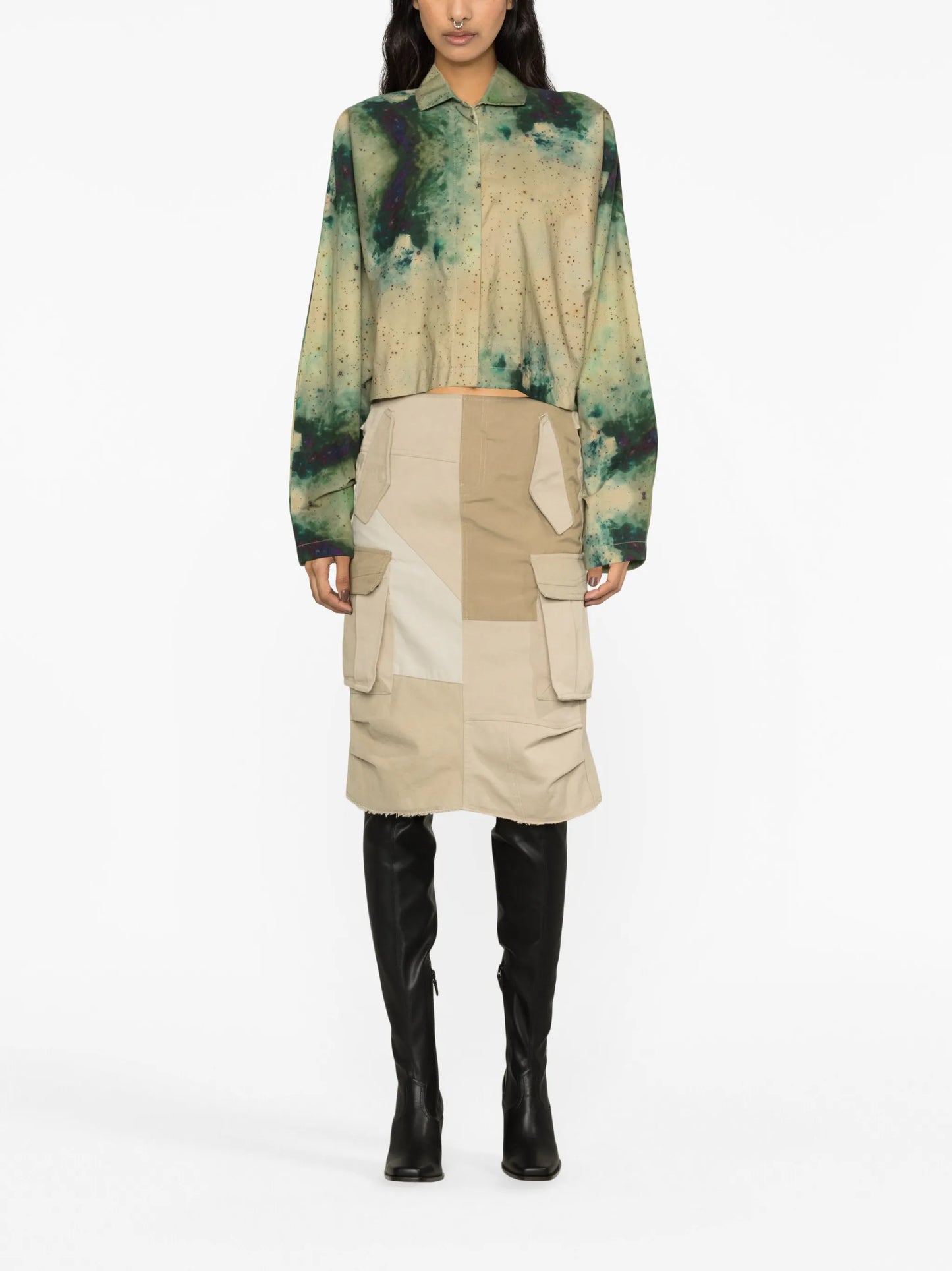 patchwork cargo skirt