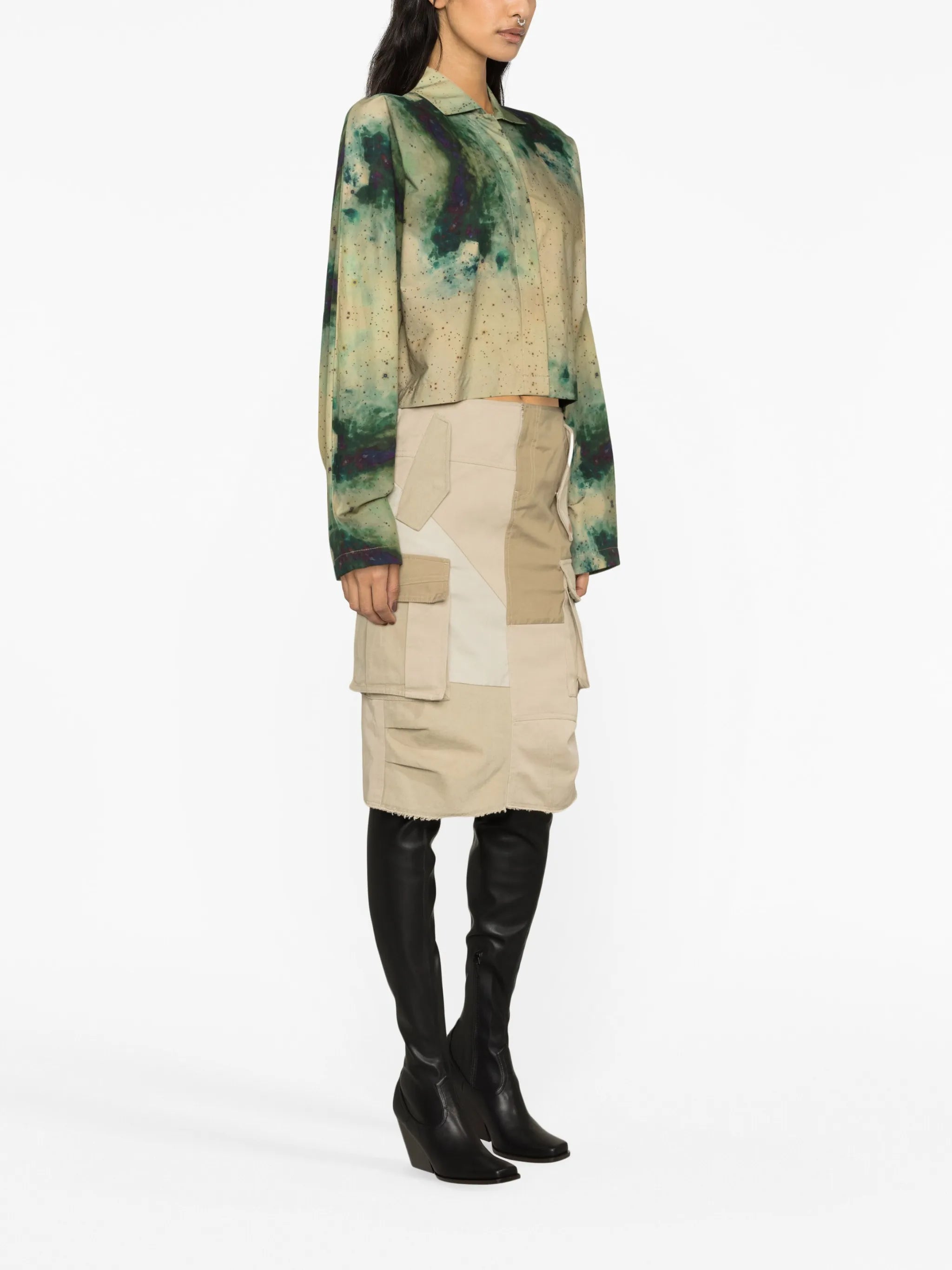 patchwork cargo skirt