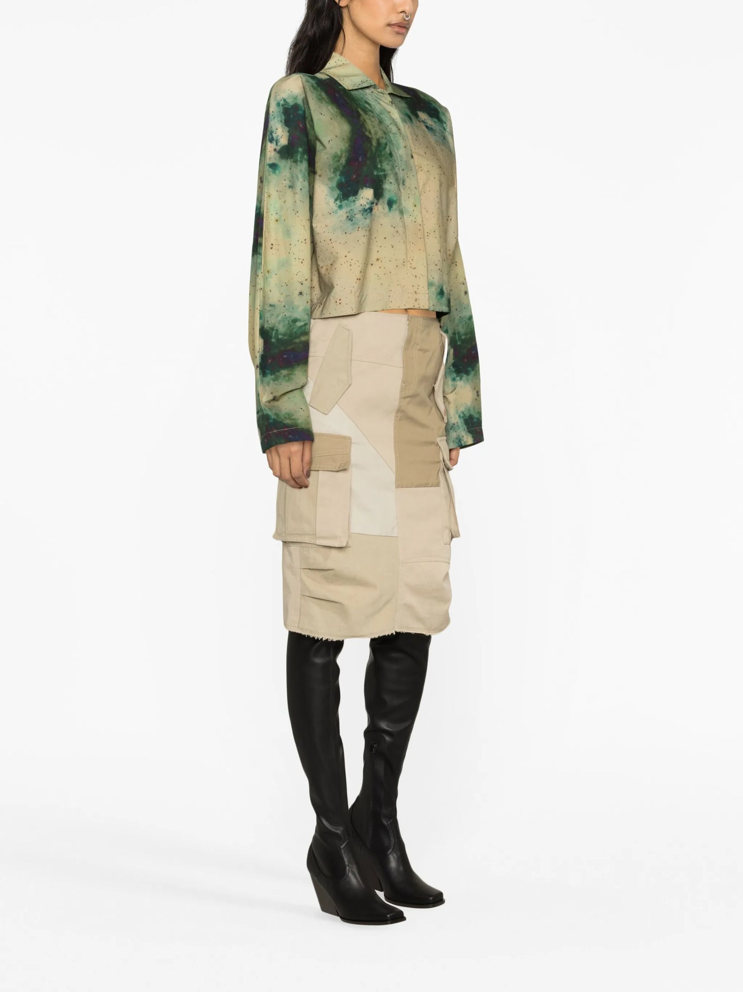patchwork cargo skirt