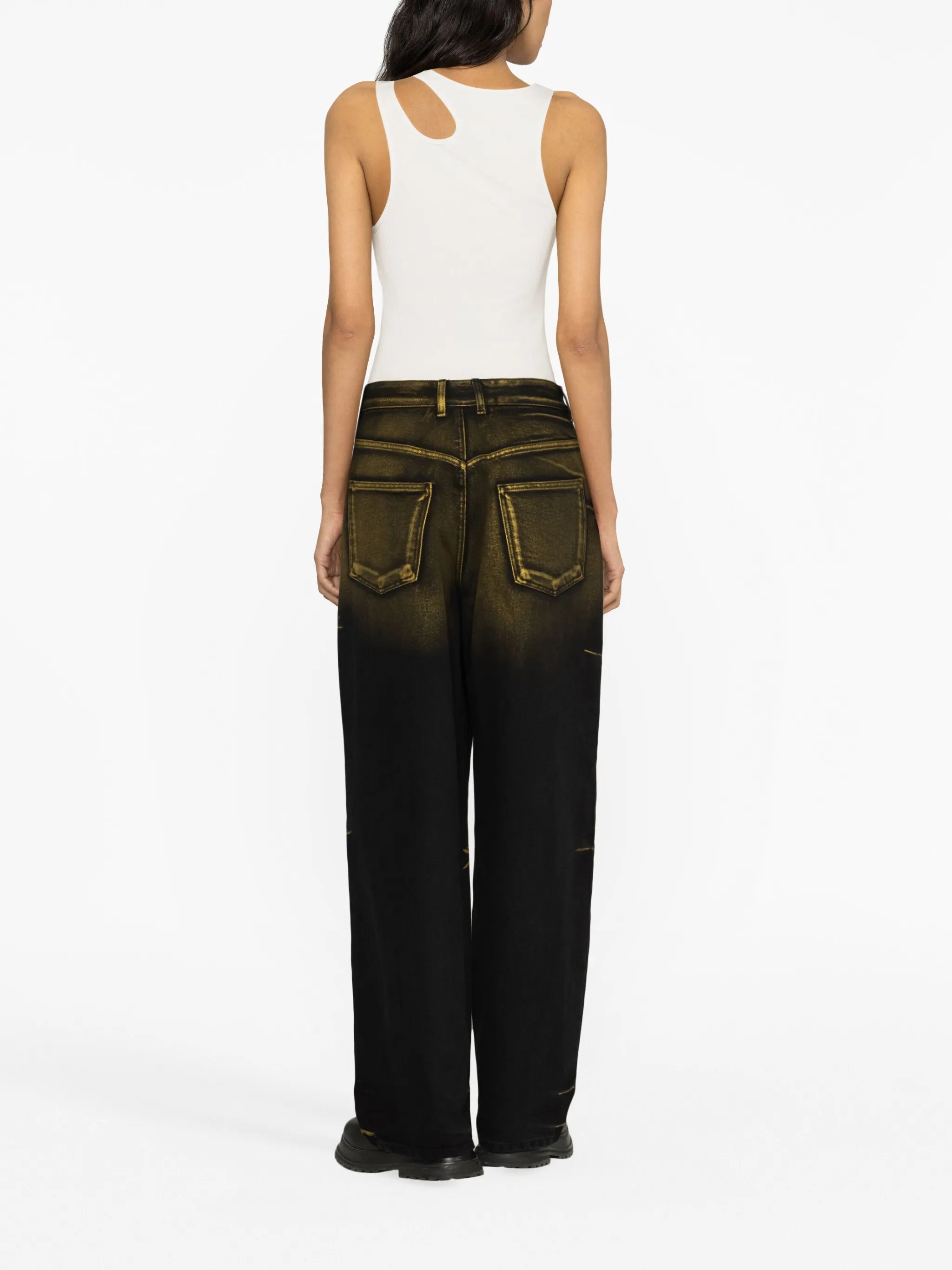 wide-leg gradient jeans