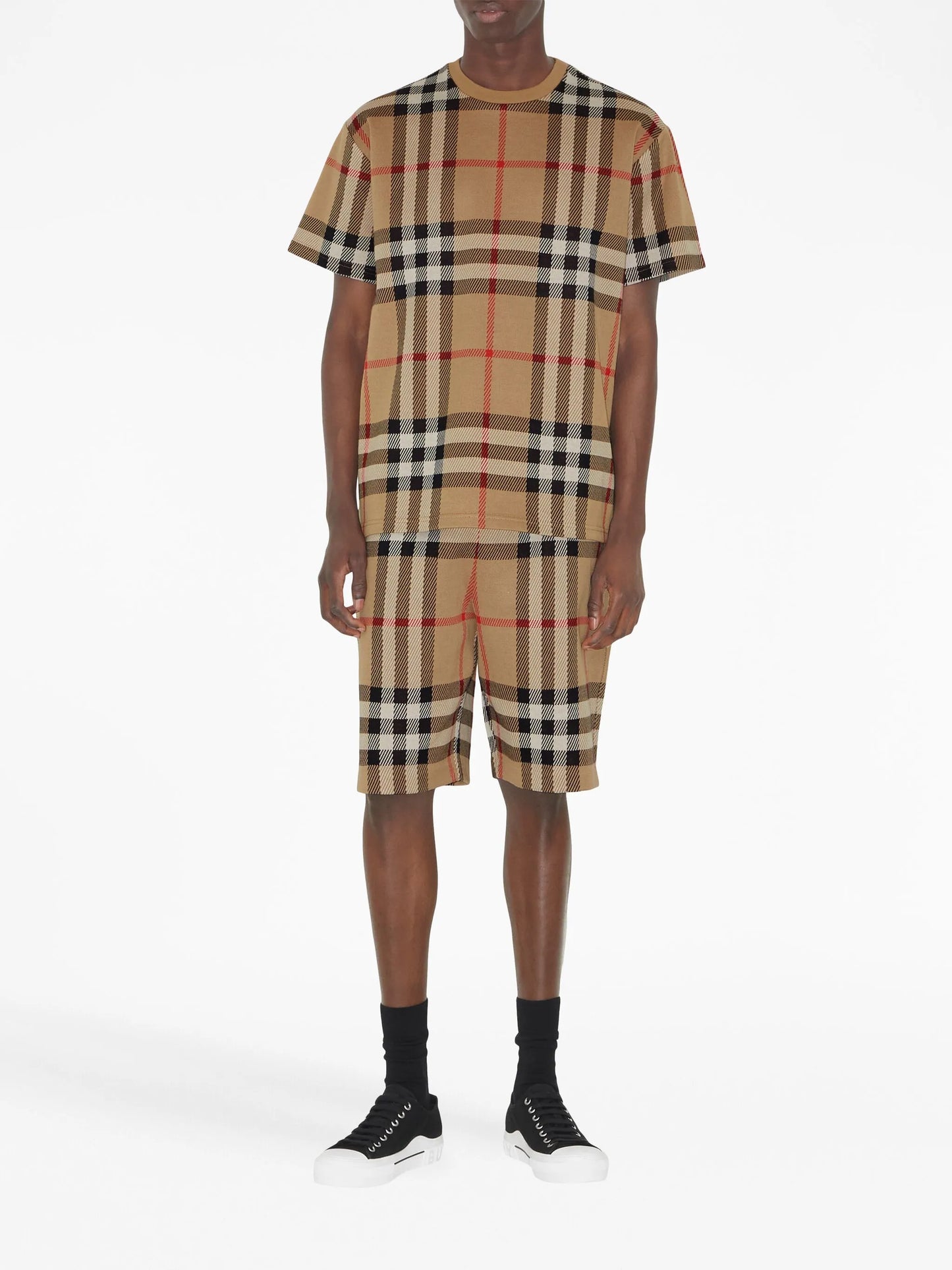 Vintage Check-pattern jacquard shorts