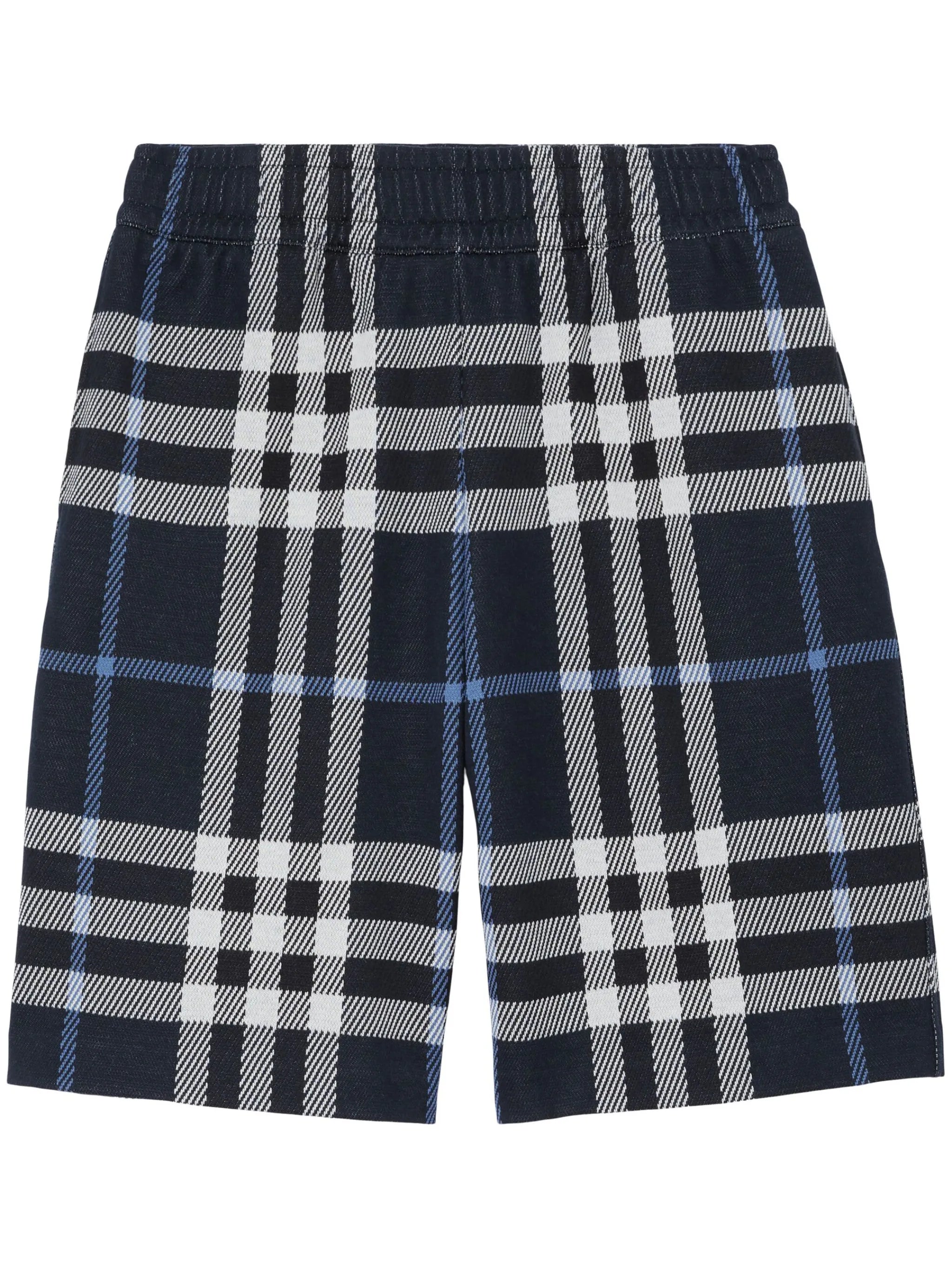 check-pattern straight-leg shorts