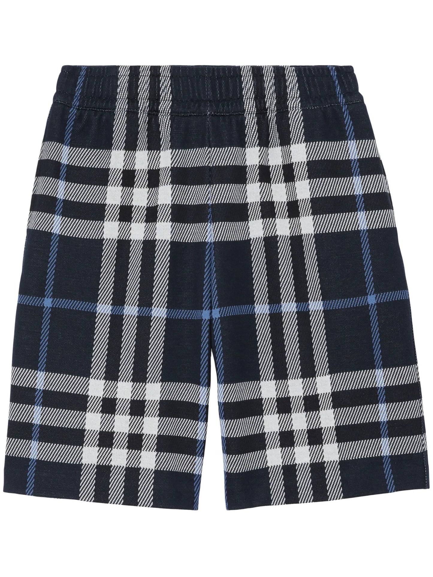 check-pattern straight-leg shorts