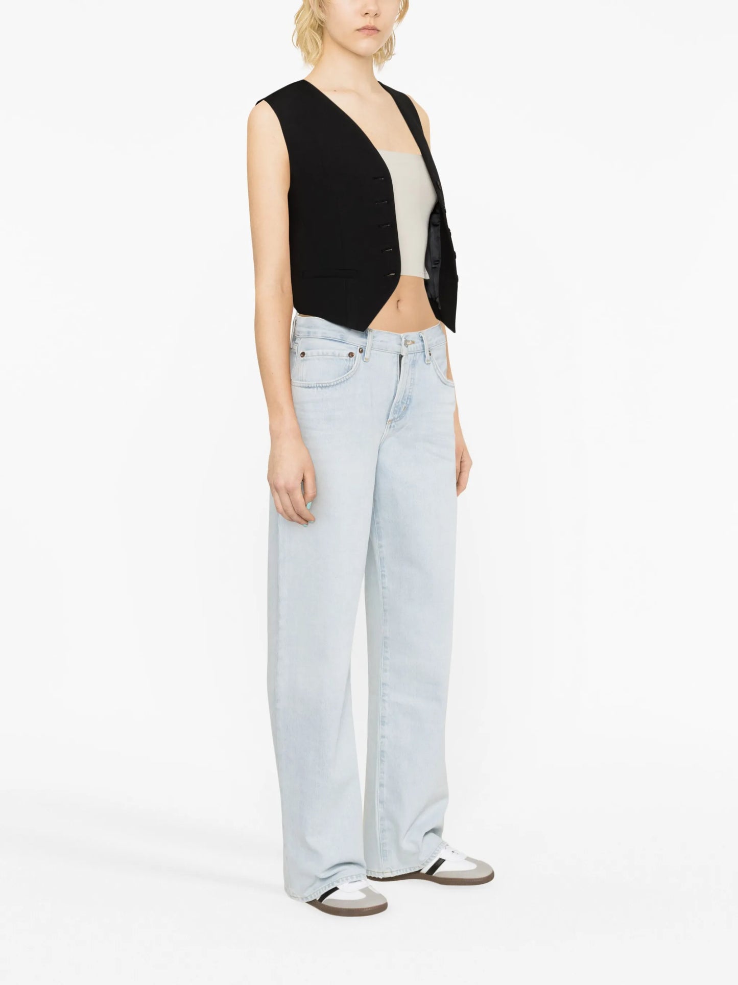 Fusion high-waist wide-leg jeans