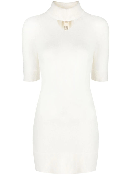 cut-out alpaca-blend minidress