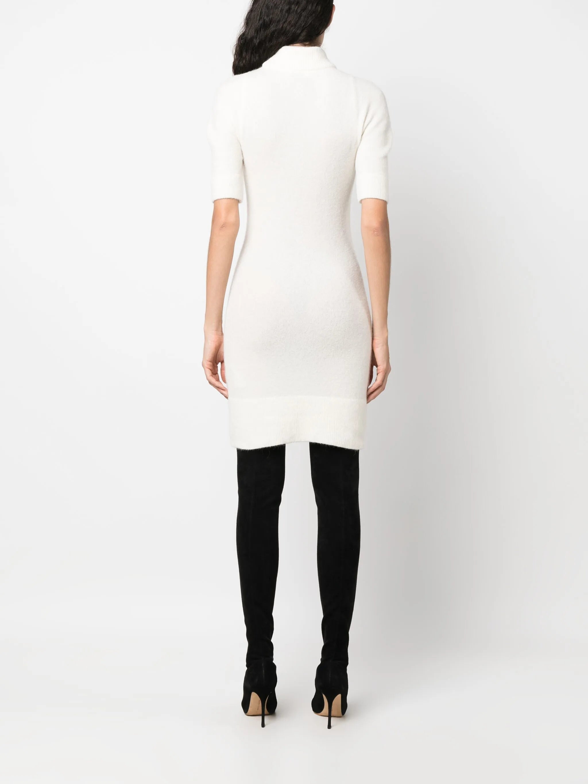 cut-out alpaca-blend minidress