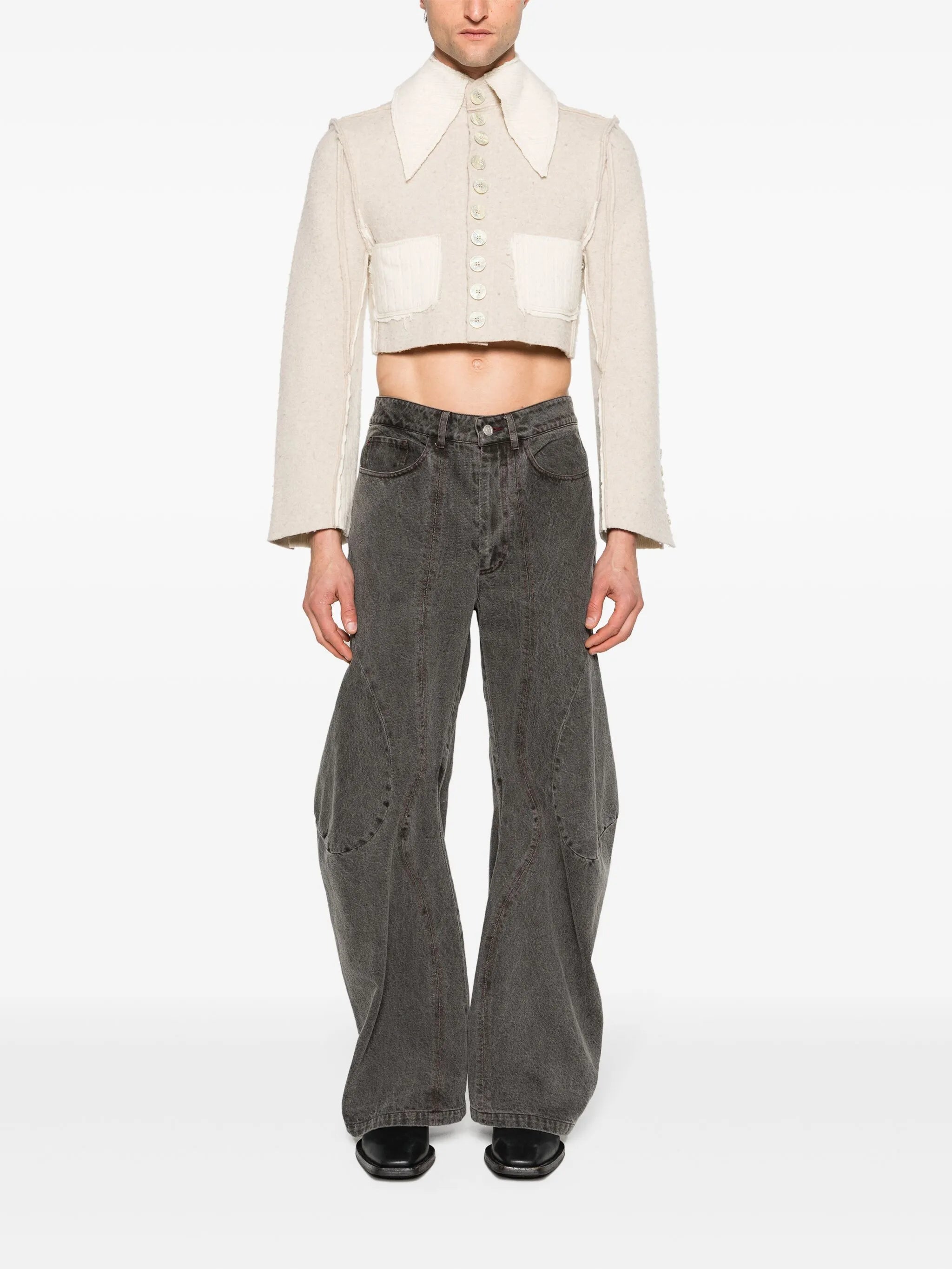 Scarlet merino cropped jacket