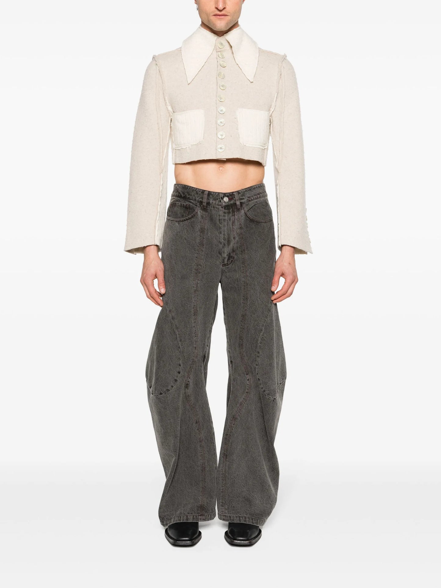 Scarlet merino cropped jacket