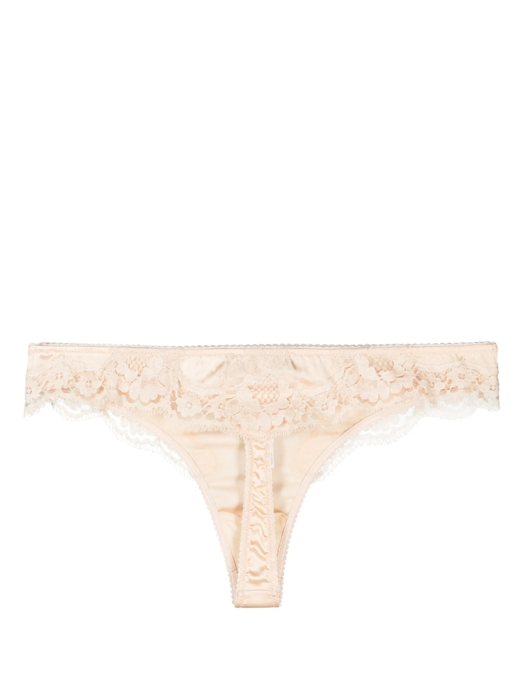 lace-trim satin thong