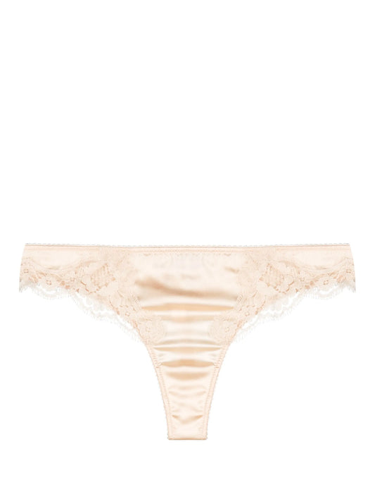 lace-trim satin thong