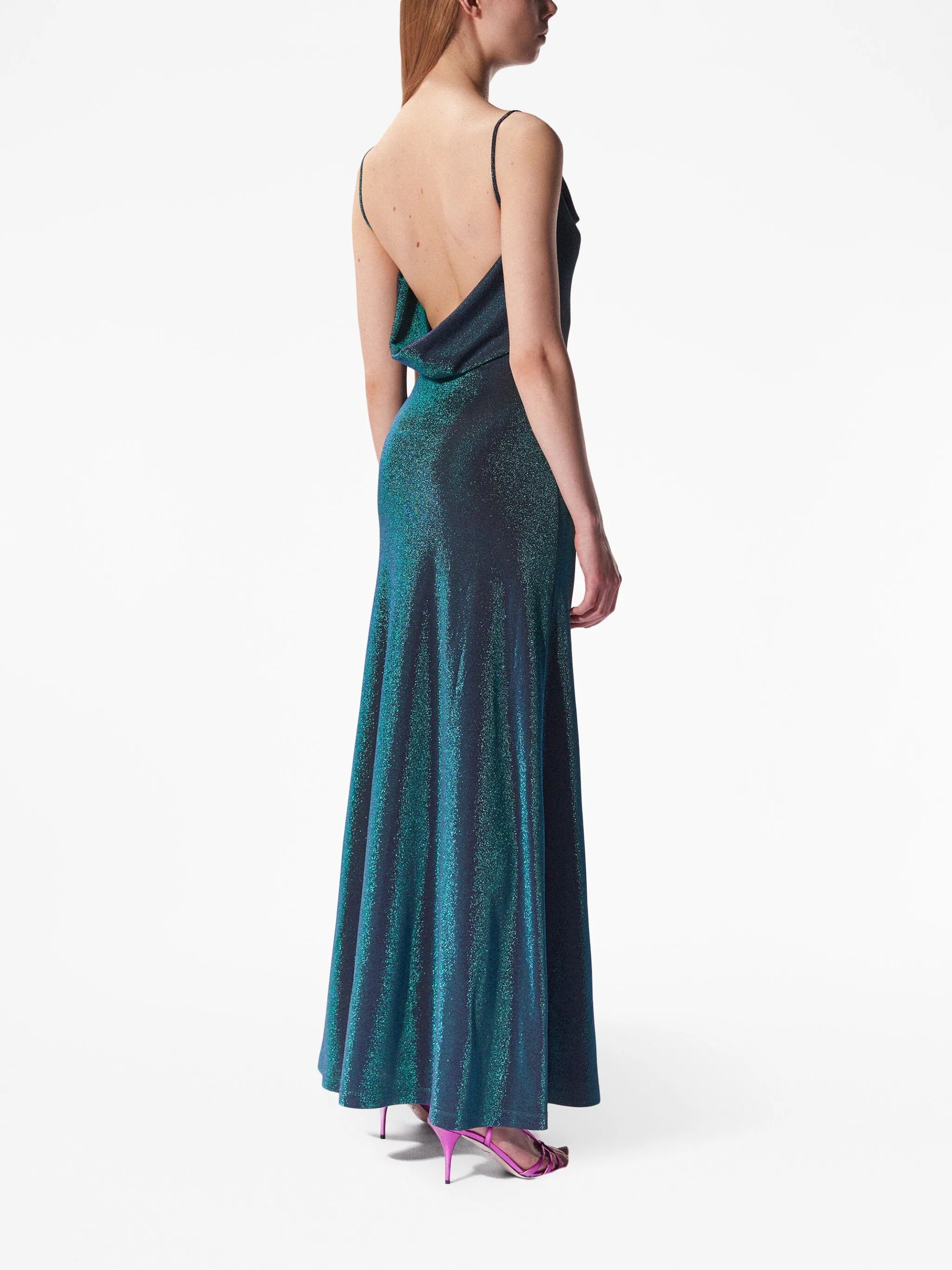 lurex-detail maxi dress