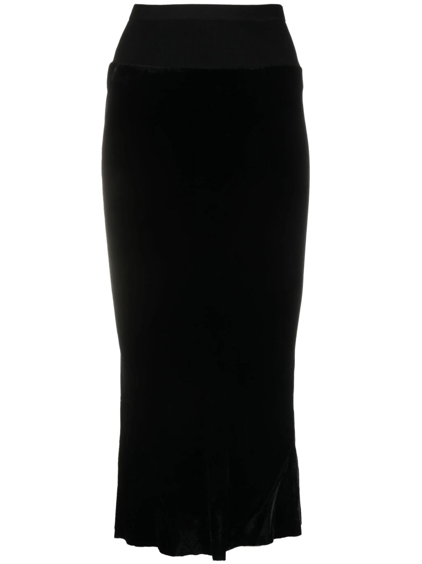 elasticated-waistband pencil midi skirt