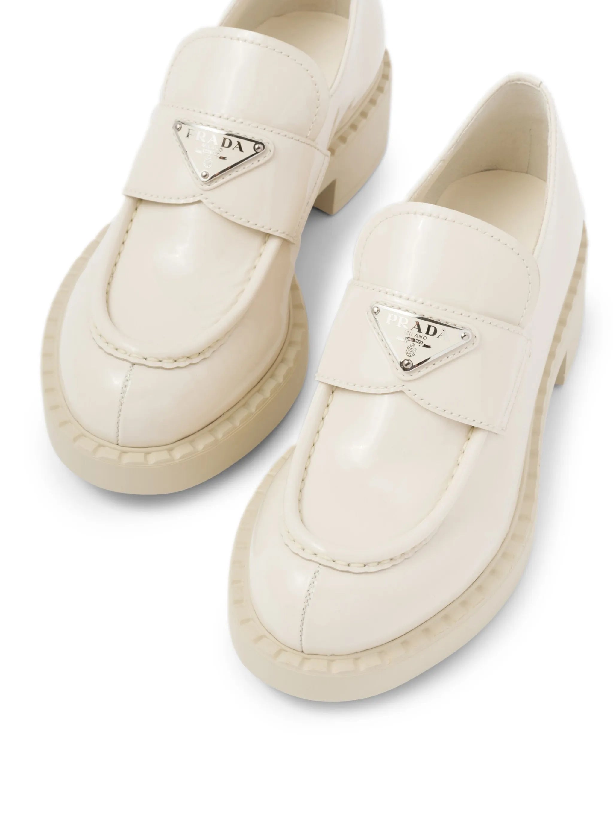 Chocolate patent leather loafers