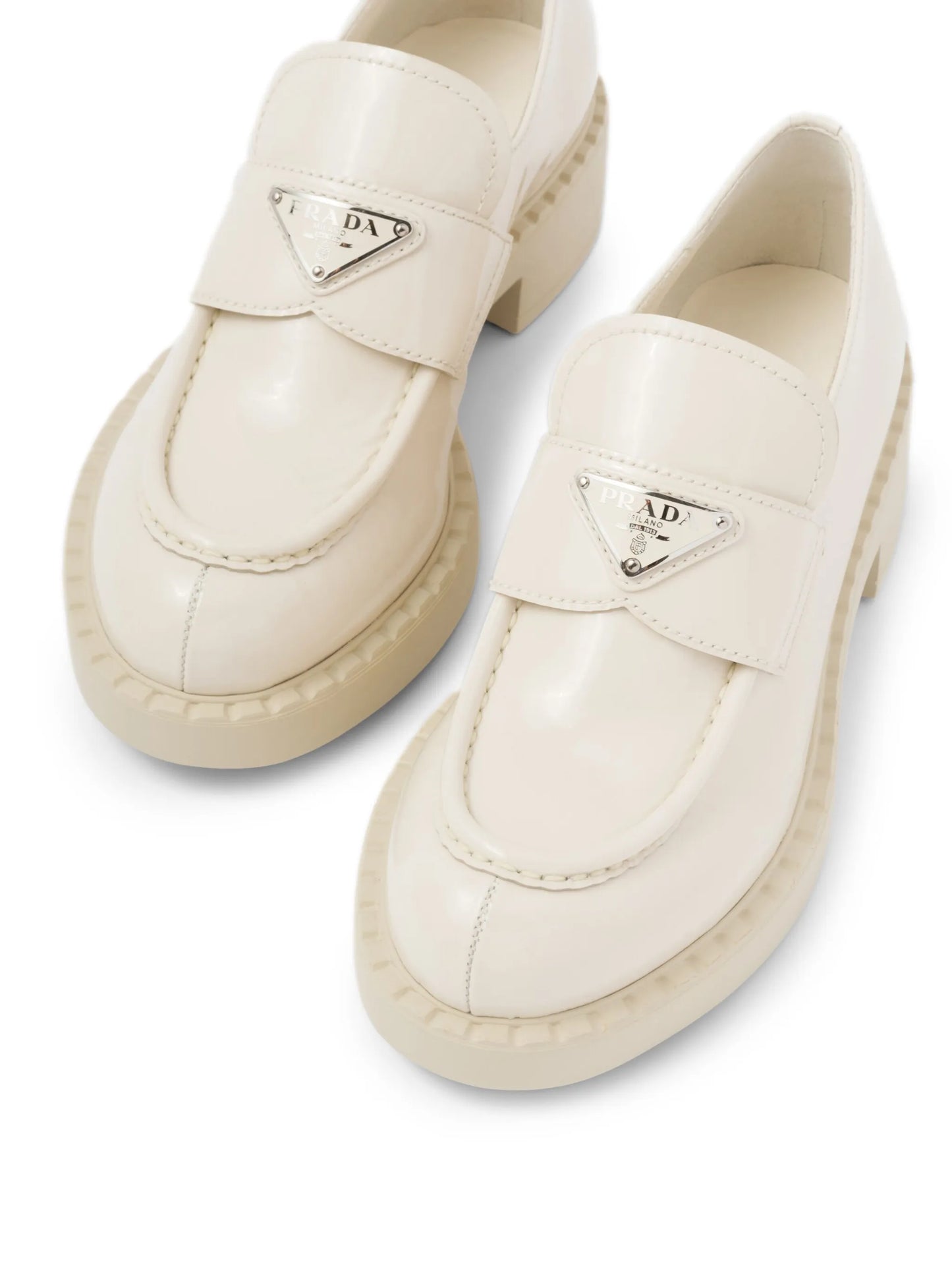 Chocolate patent leather loafers