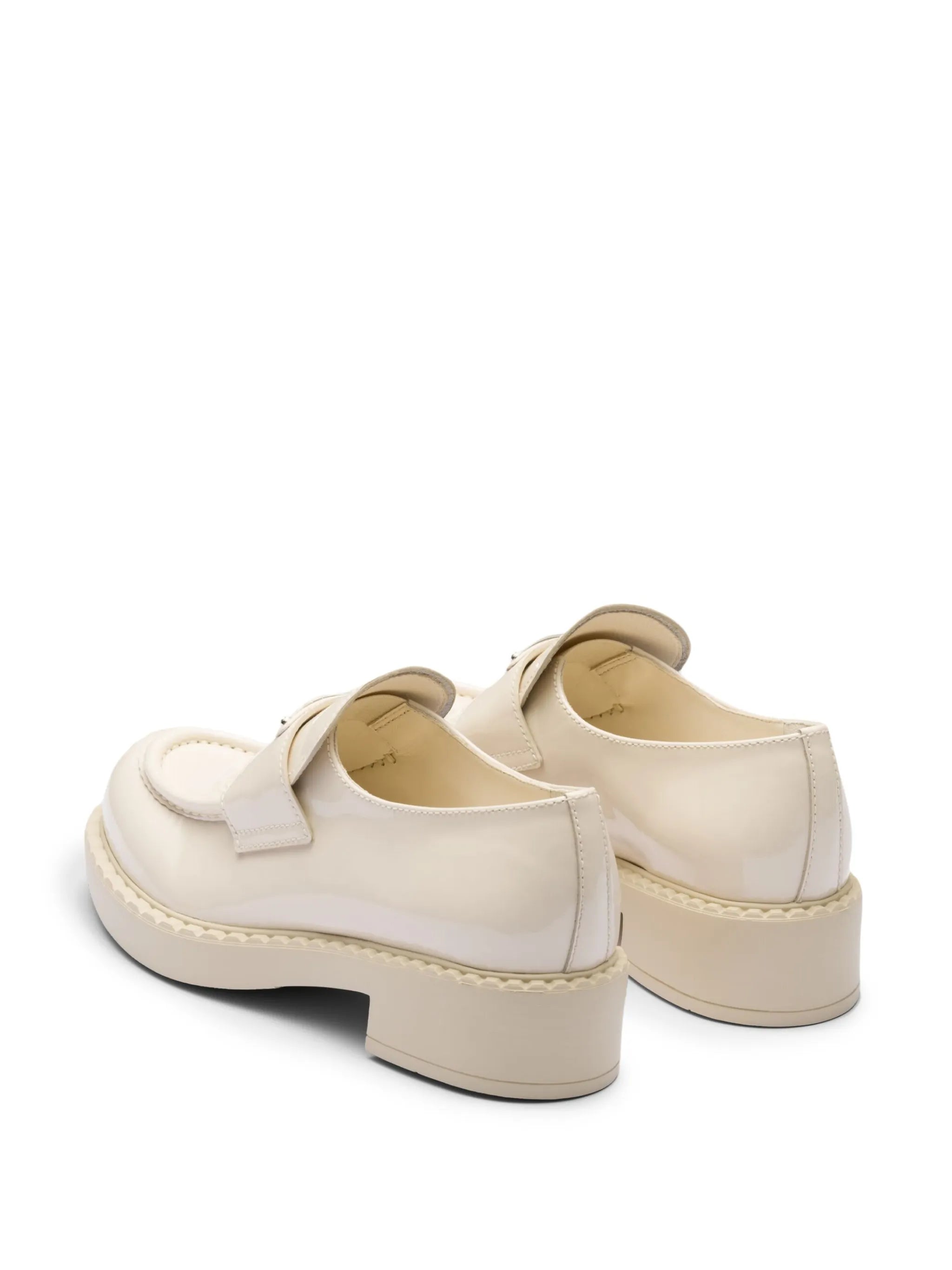 Chocolate patent leather loafers